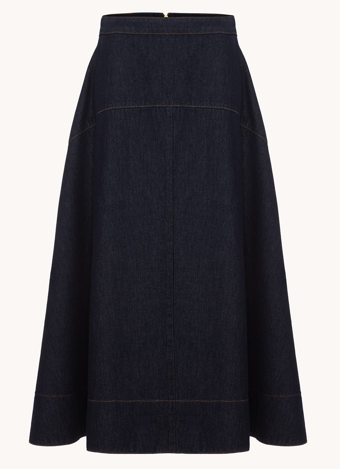 Phase Eight Mavis midi rok van chambray met steekzakken - voorkant 6 denim