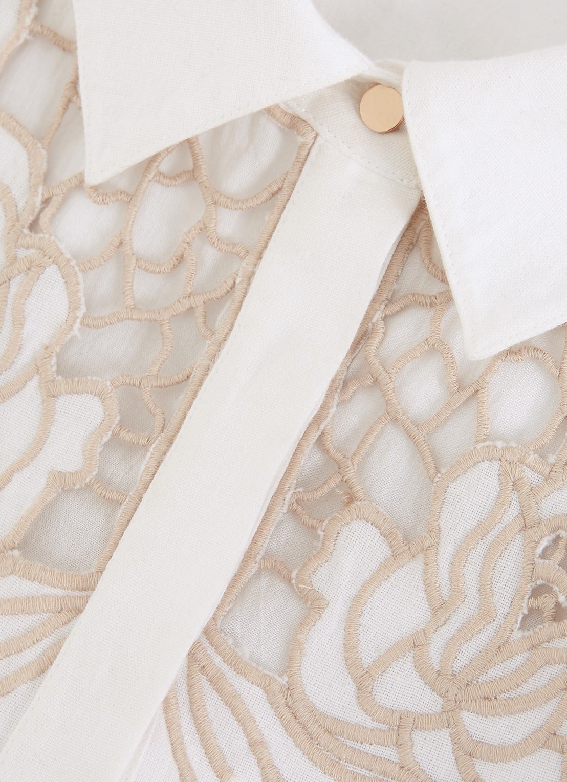 Phase Eight Melana midi T-shirt in linnenblend met strikceintuur - detail 8 wit