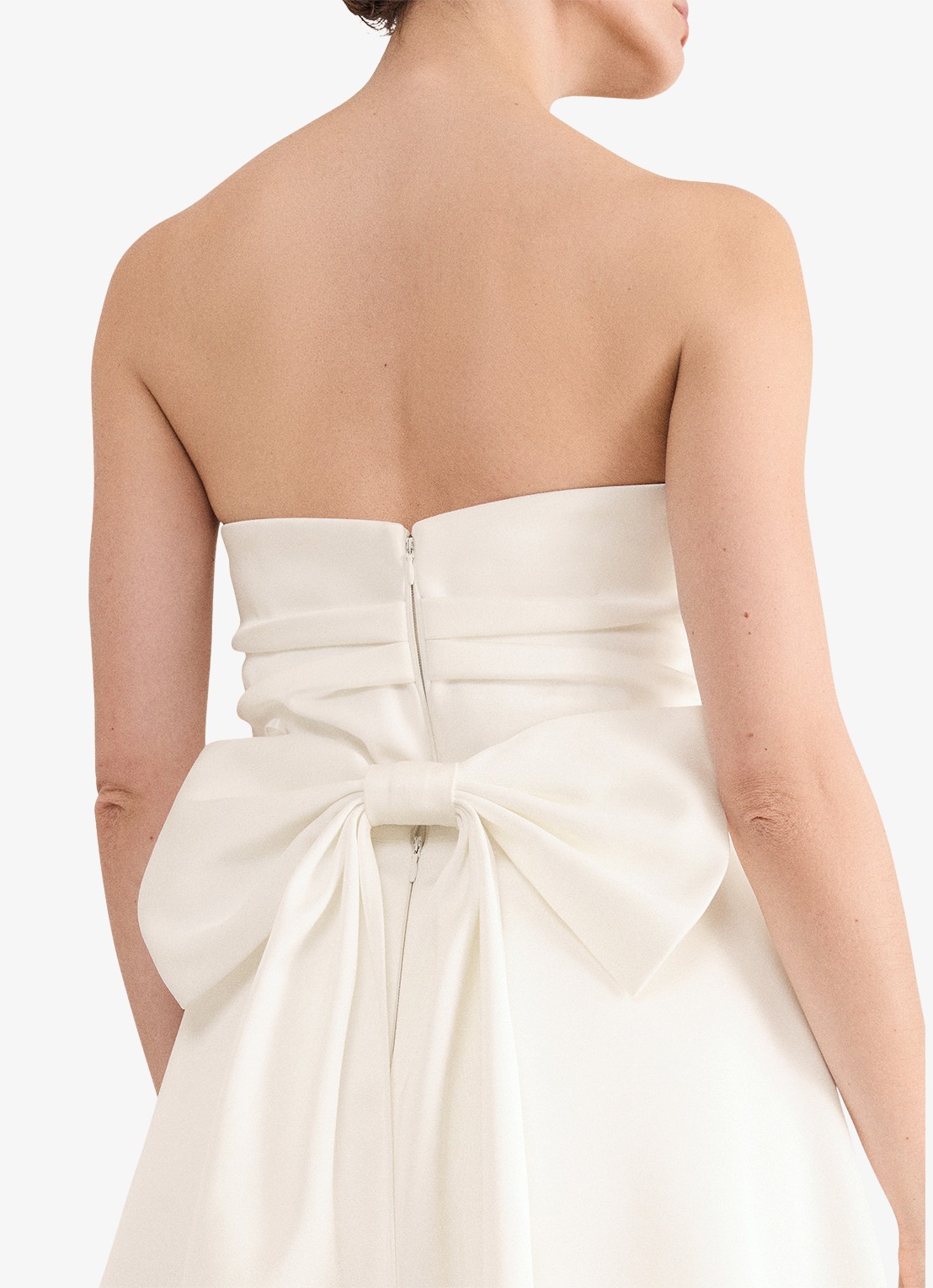 Phase Eight Meredith maxi jurk van satijn met strikdetail - detail 6 ivoor
