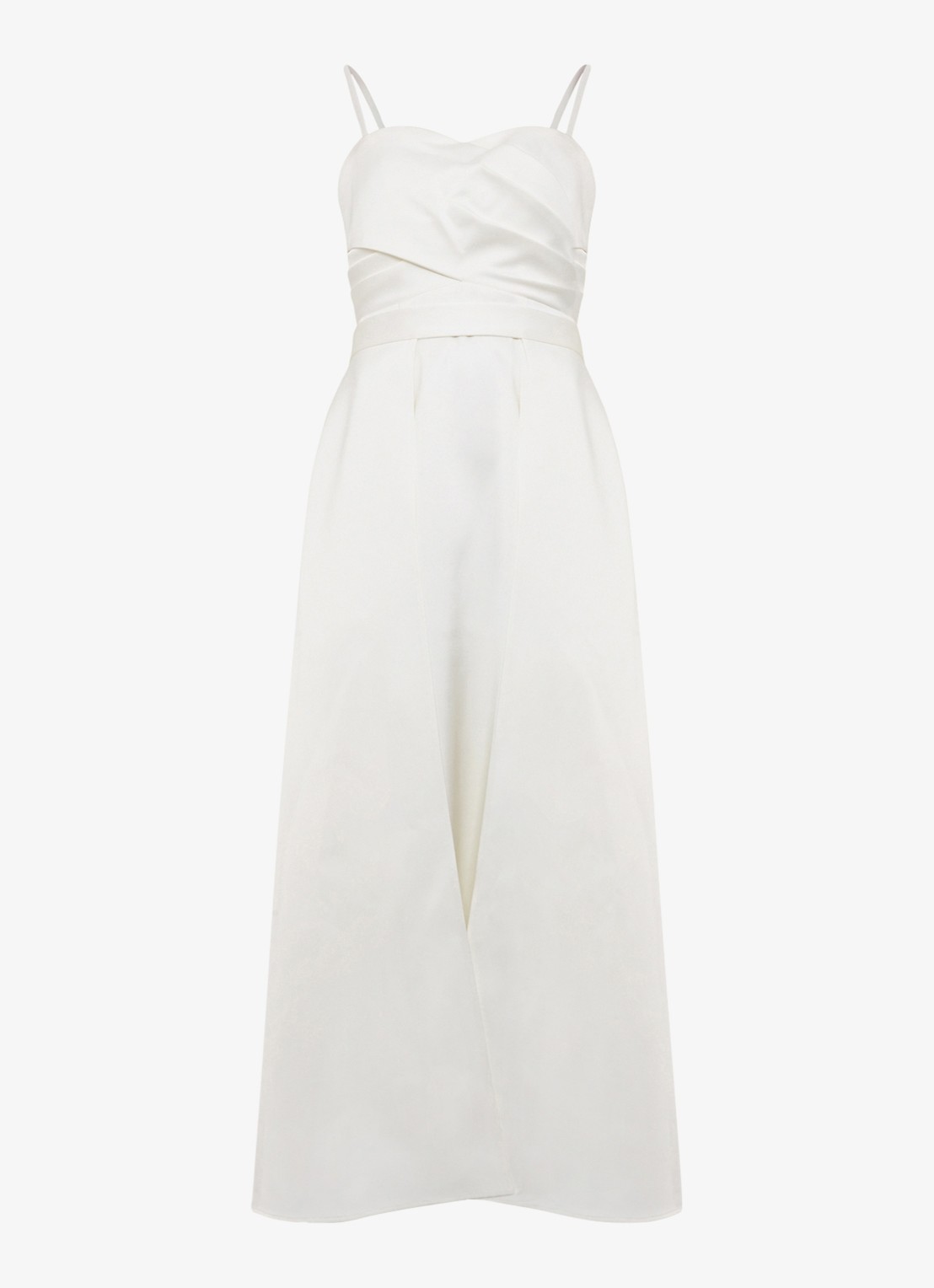 Phase Eight Meredith maxi jurk van satijn met strikdetail - voorkant 2 ivoor