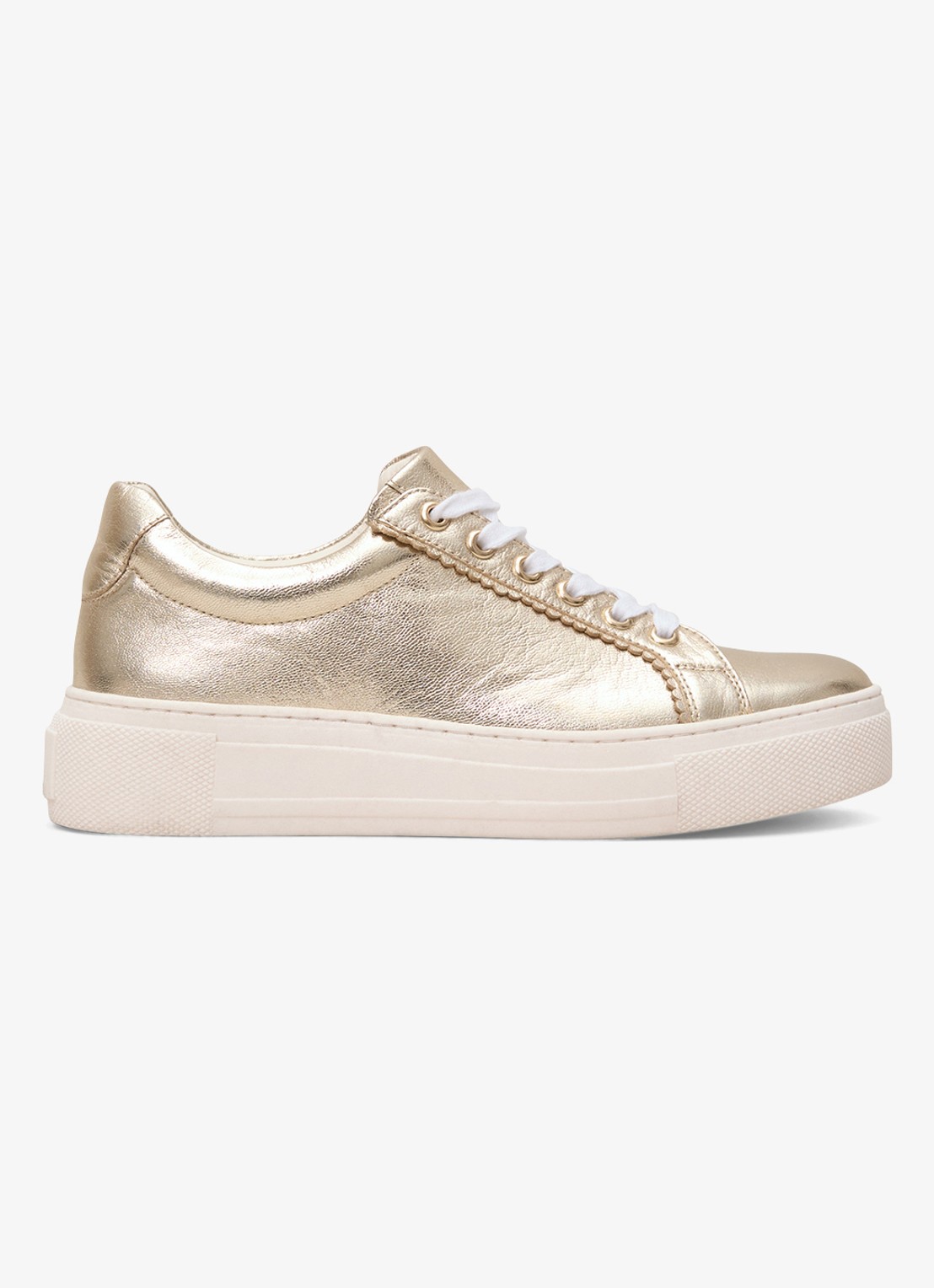 Phase Eight Metallic sneaker van leer - voorkant 6 goud