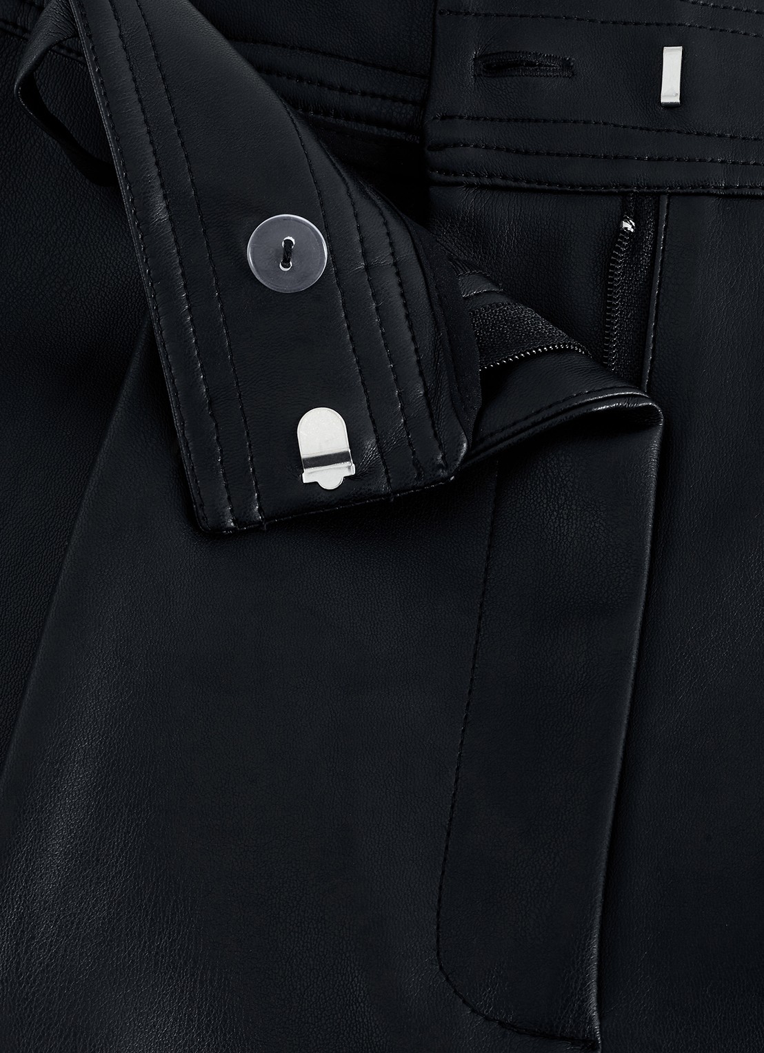 Phase Eight Mia korte broek van imitatieleer - detail 8 zwart