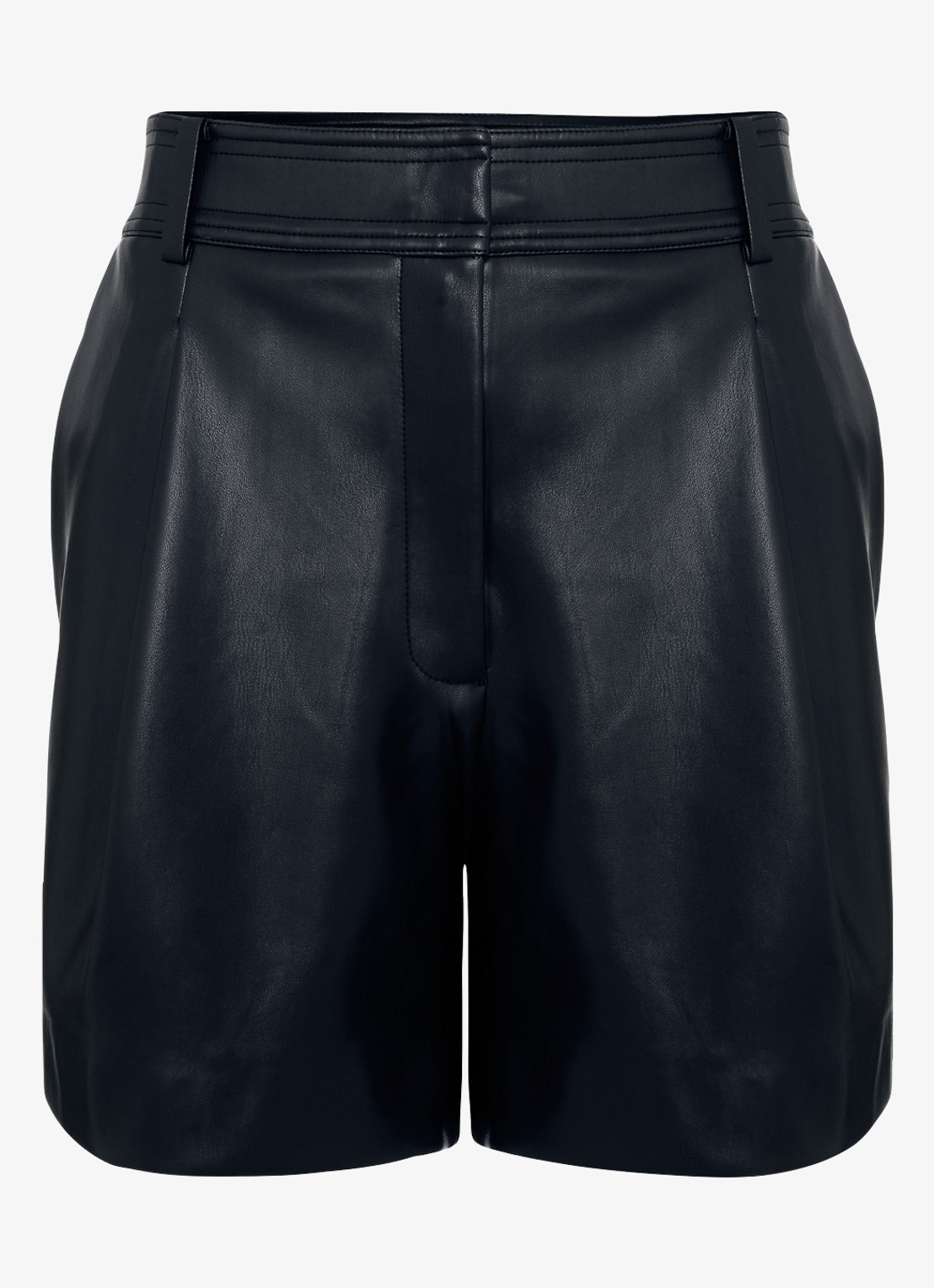 Phase Eight Mia korte broek van imitatieleer - voorkant zwart