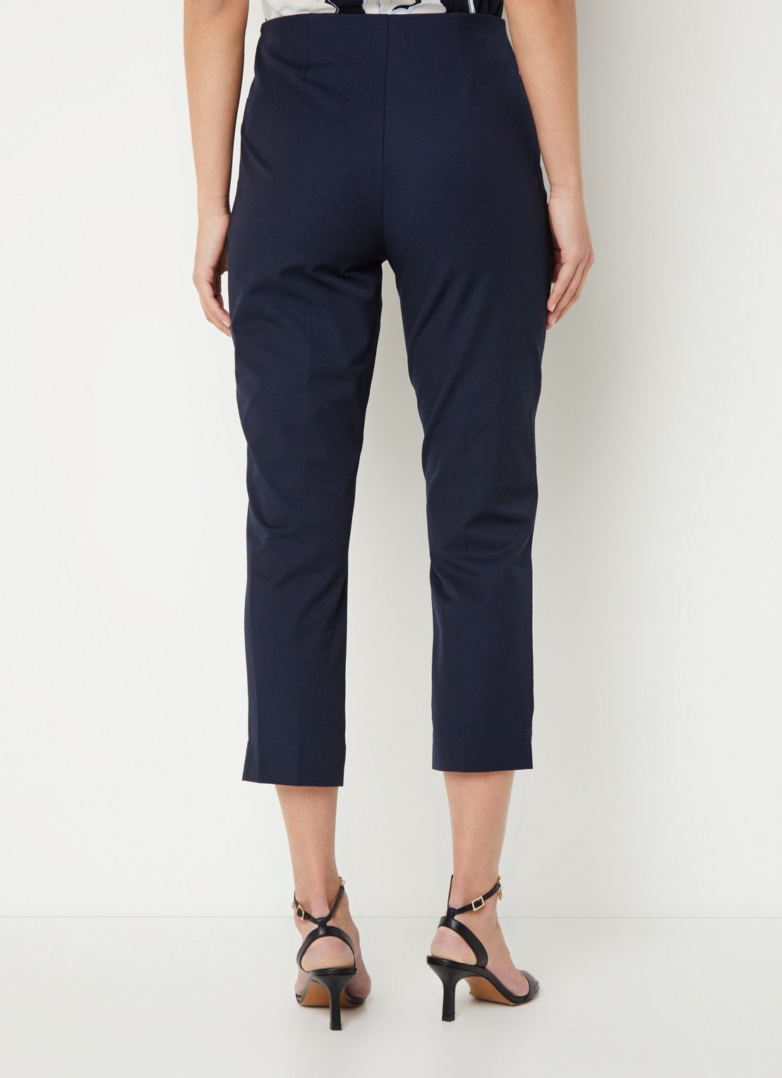 Phase Eight Miah high waist cropped slim fit pantalon met siernaad - achterkant donkerblauw
