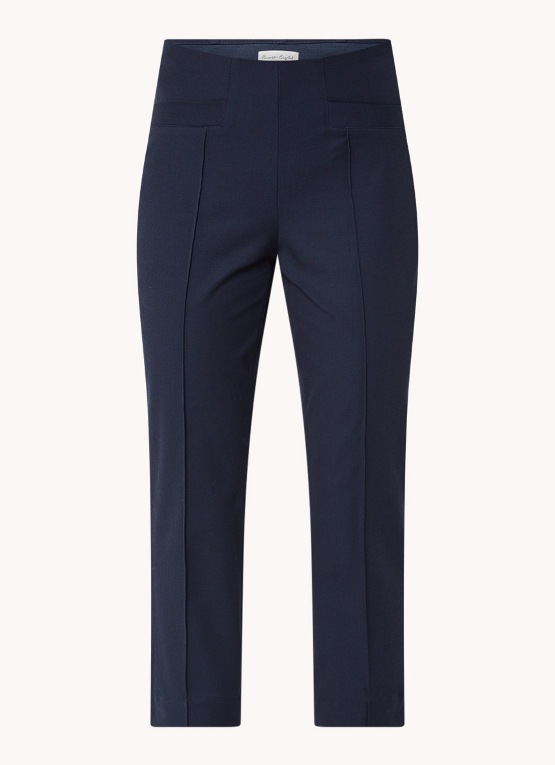 Phase Eight Miah high waist cropped slim fit pantalon met siernaad - voorkant 2 donkerblauw