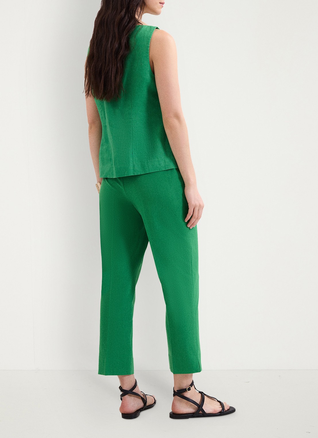 Phase Eight Miah high waist slim fit cropped pantalon met steekzakken - achterkant 3 groen