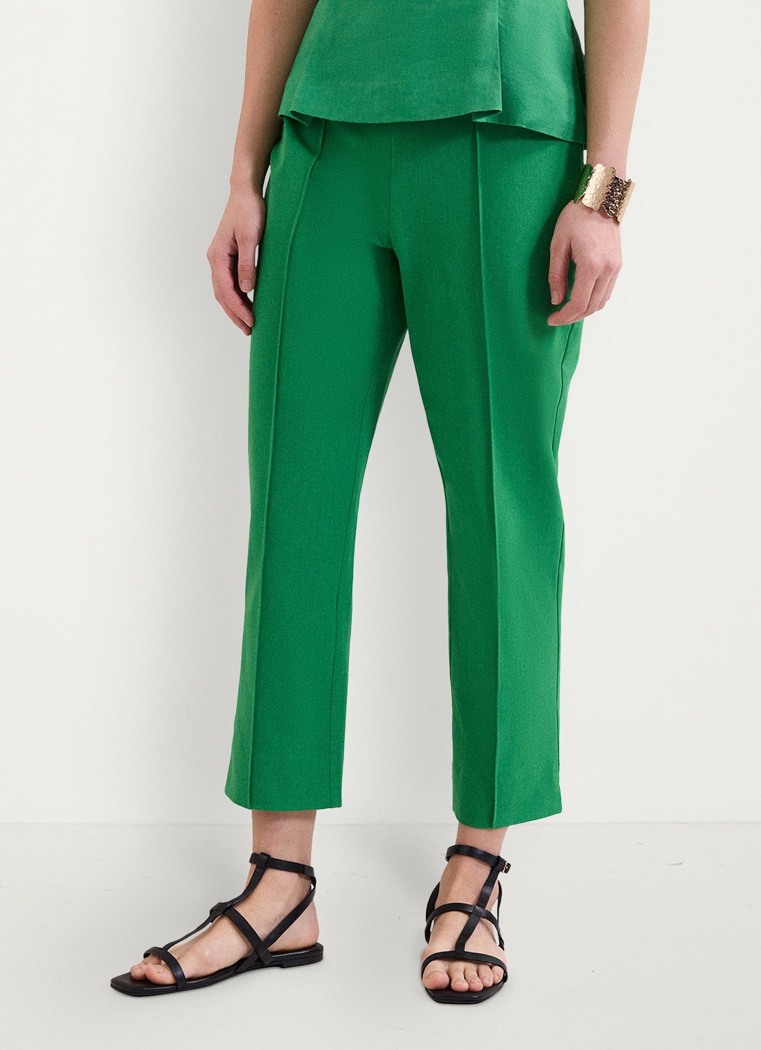 Phase Eight Miah high waist slim fit cropped pantalon met steekzakken - detail 4 groen