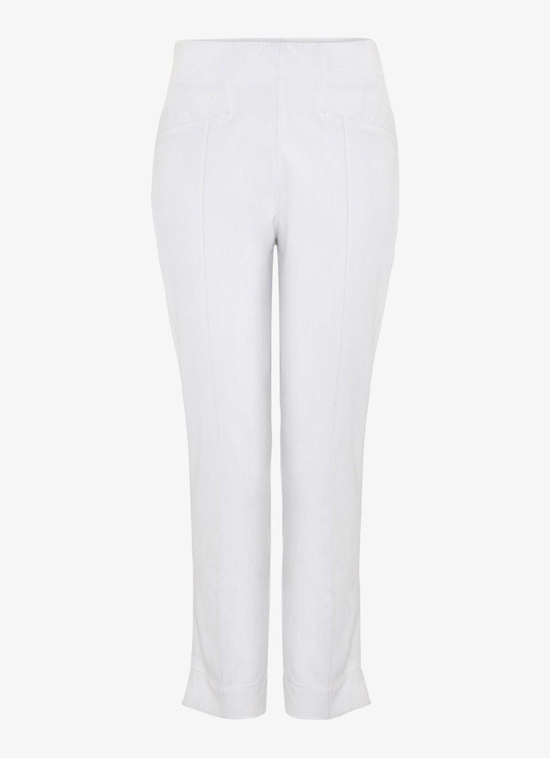 Phase Eight Miah high waist straight leg driekwart broek in katoenblend - voorkant wit