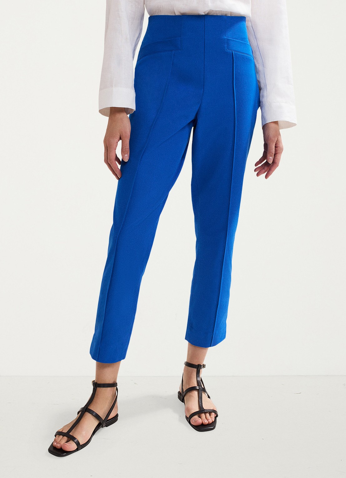 Phase Eight Miah high waist tapered fit cropped pantalon met stretch - detail 4 kobaltblauw