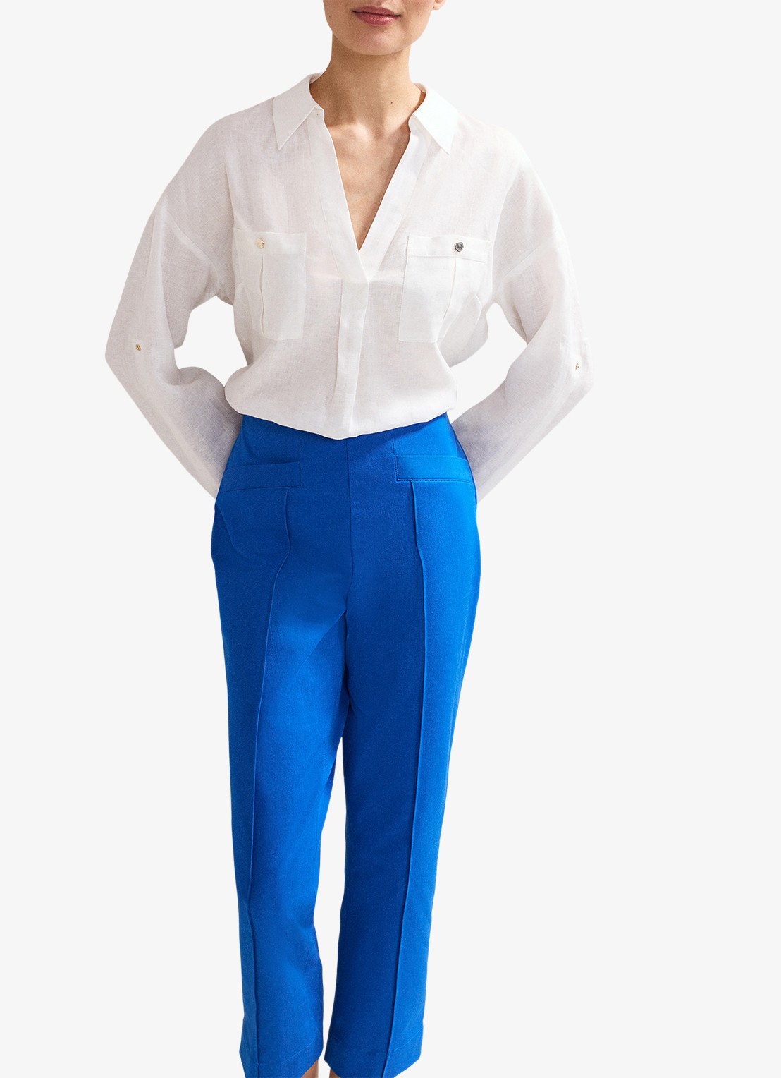 Phase Eight Miah high waist tapered fit cropped pantalon met stretch - detail 6 kobaltblauw