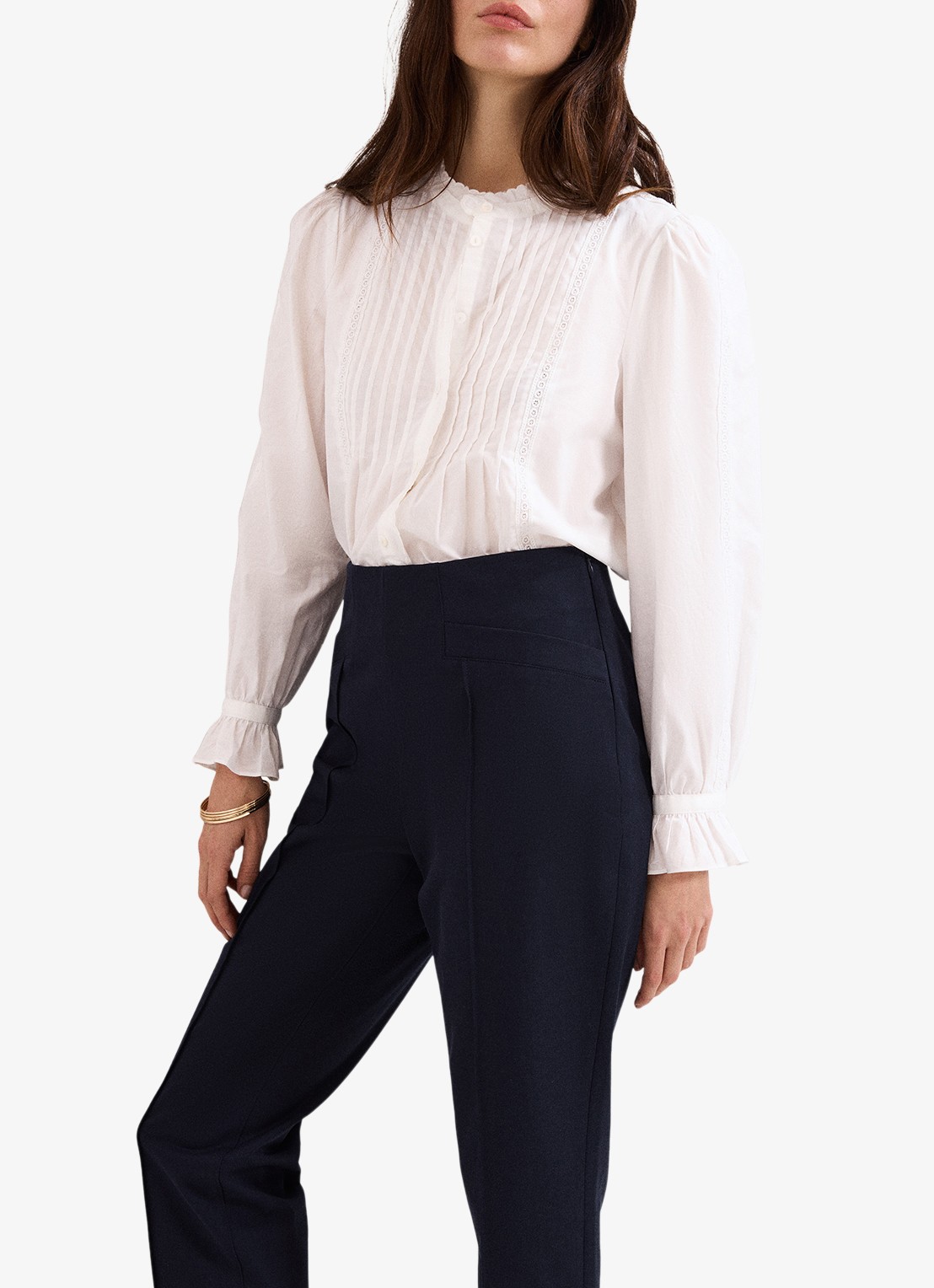 Phase Eight Miah slim fit pantalon met paspelzakken - detail 4 navy