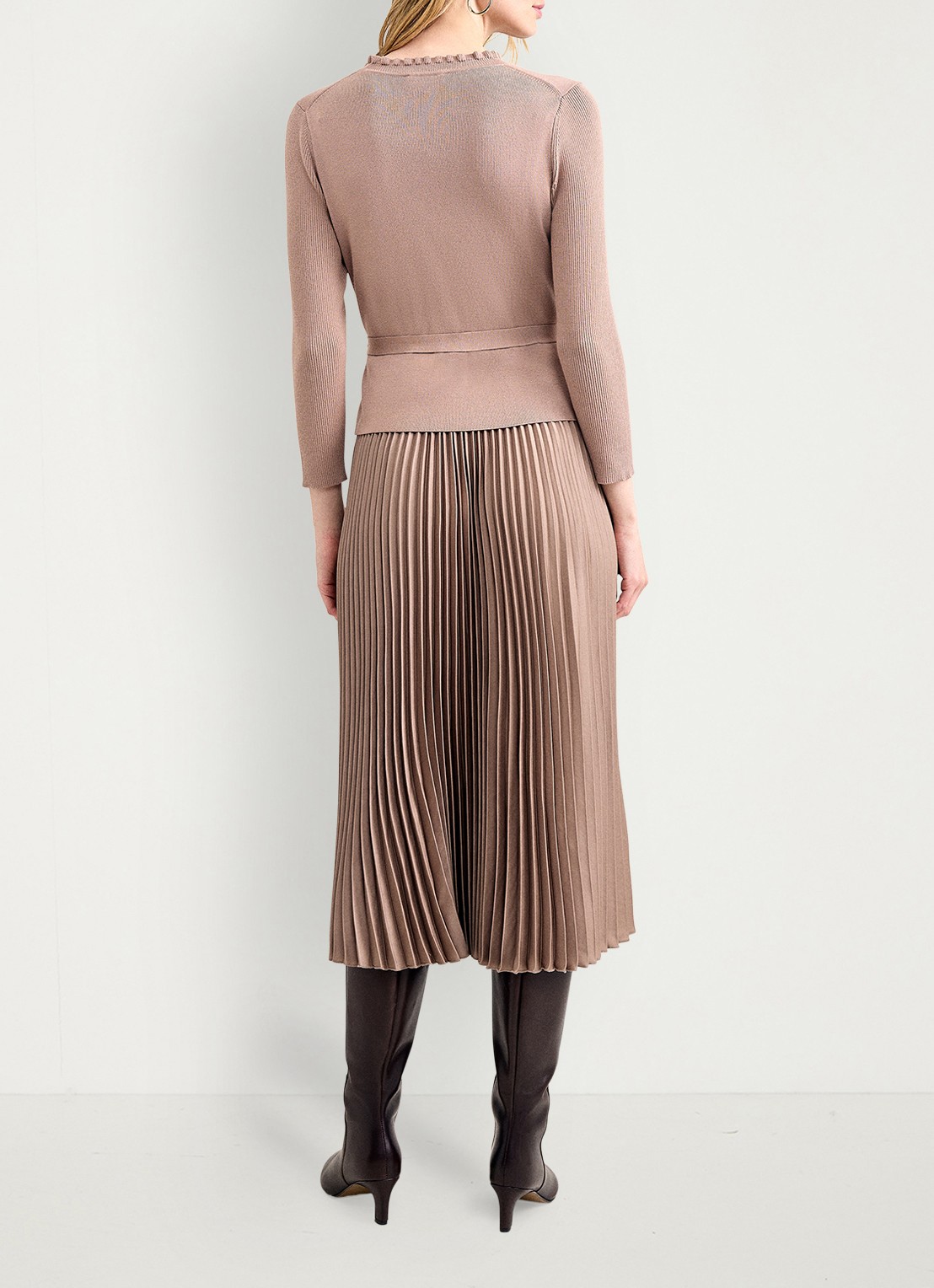 Phase Eight Midi jurk met plooien - achterkant 6 oudroze