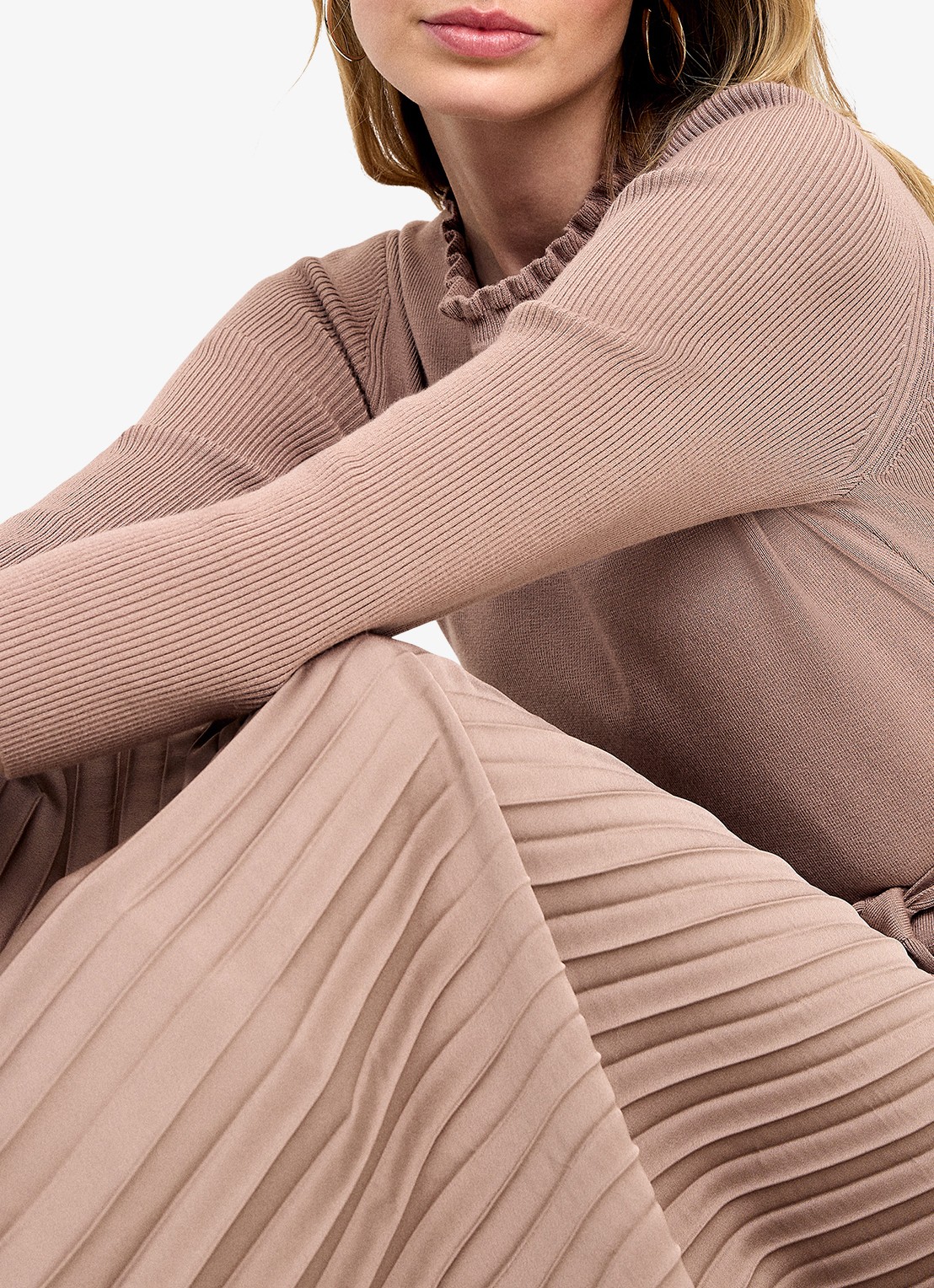 Phase Eight Midi jurk met plooien - detail 3 oudroze