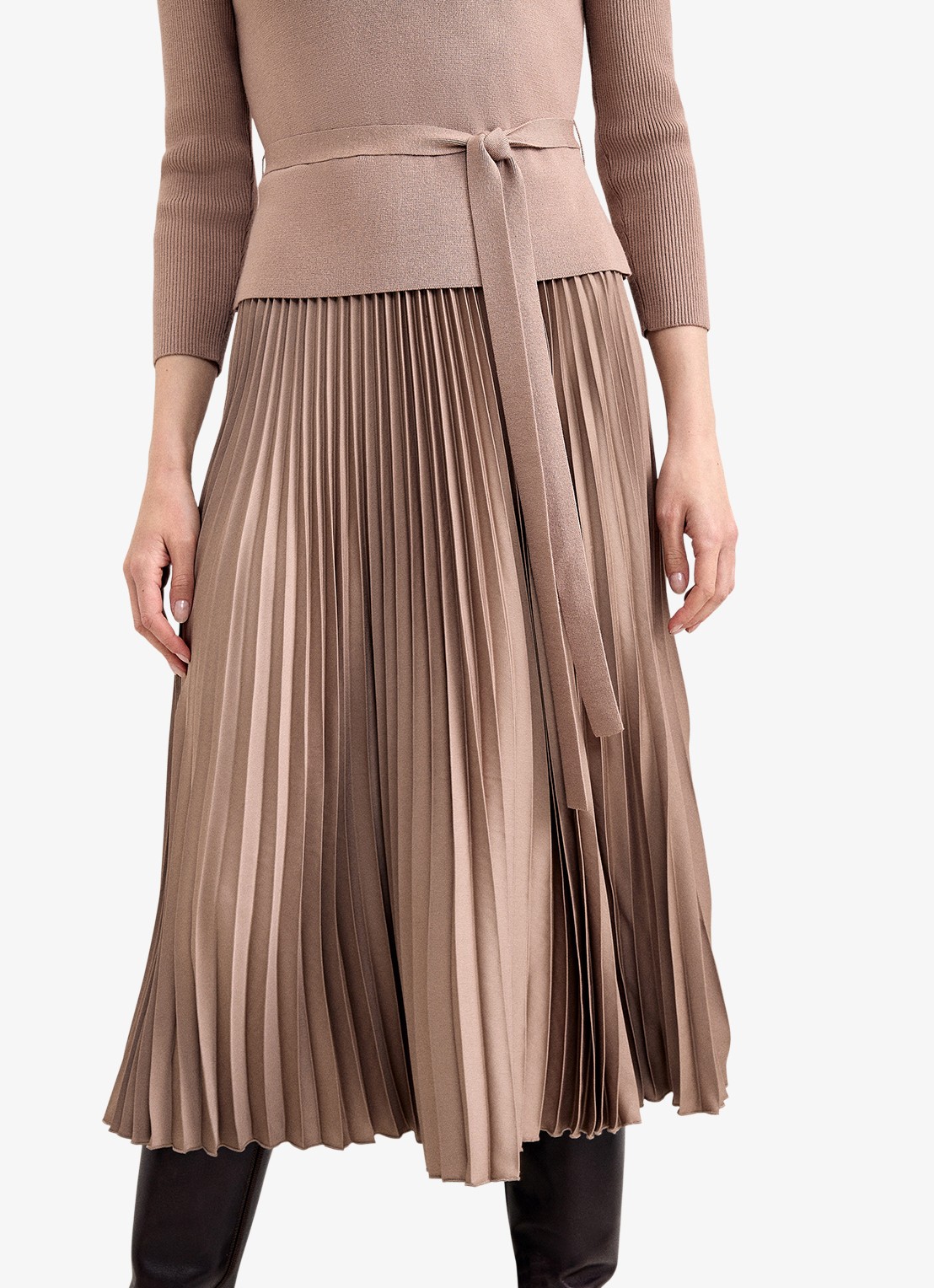 Phase Eight Midi jurk met plooien - detail 5 oudroze