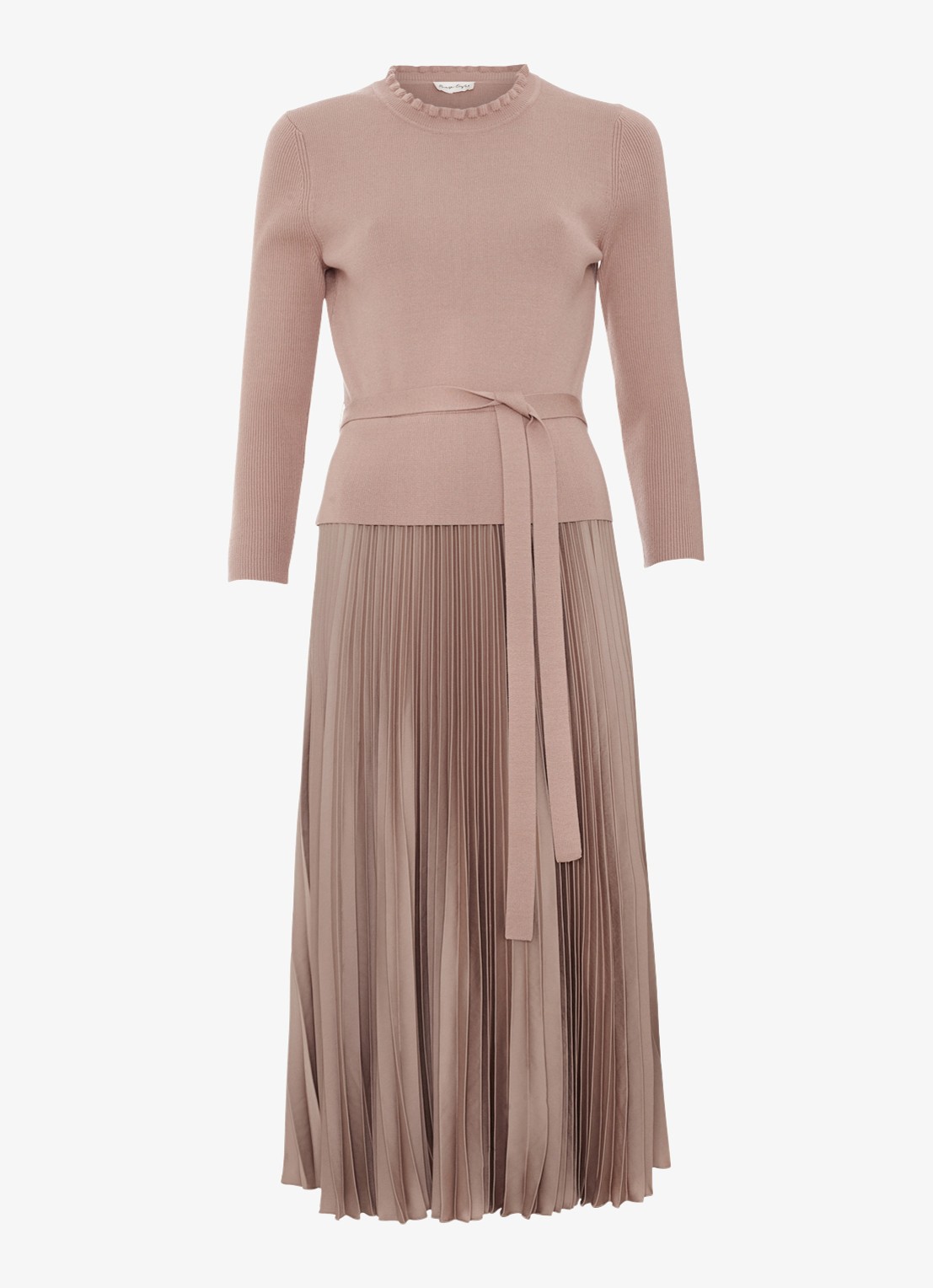 Phase Eight Midi jurk met plooien - voorkant 7 oudroze
