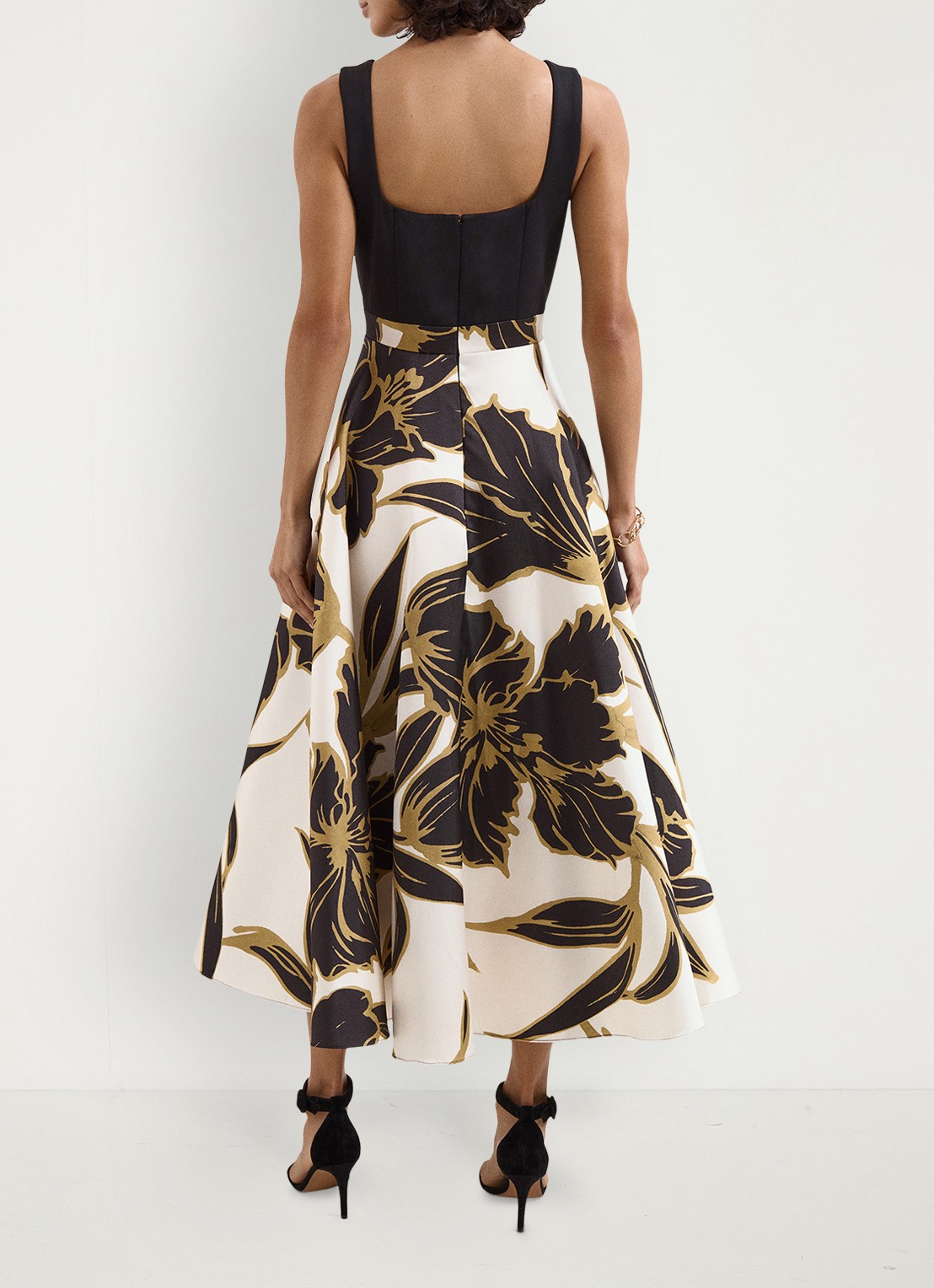 Phase Eight Midi jurk met print - achterkant 7 zwart