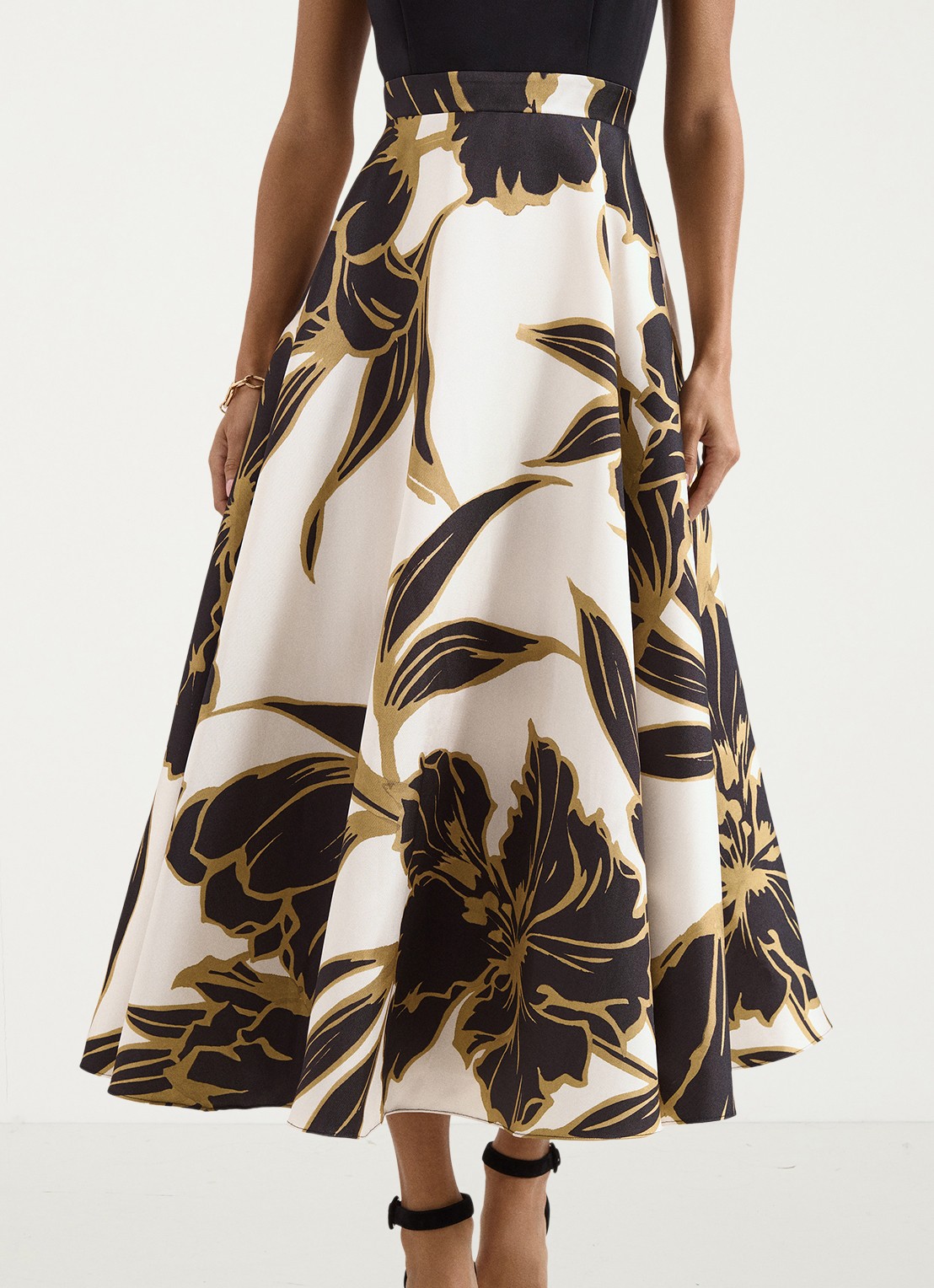 Phase Eight Midi jurk met print - detail 5 zwart