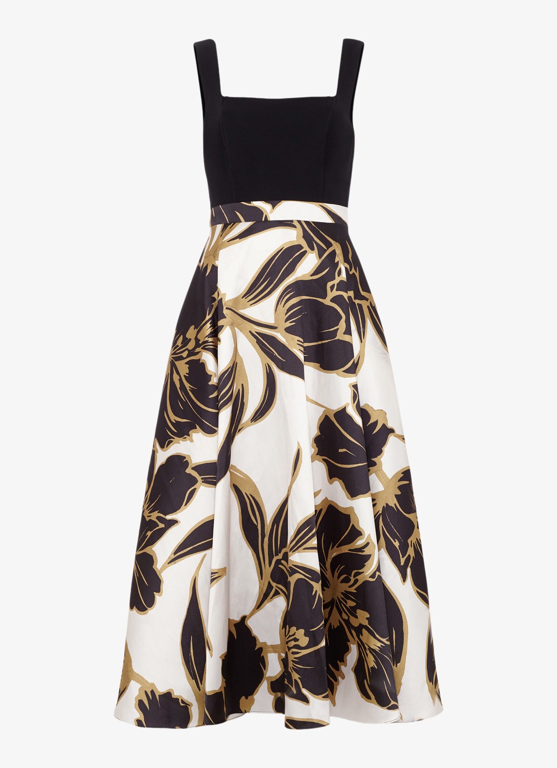 Phase Eight Midi jurk met print - voorkant zwart