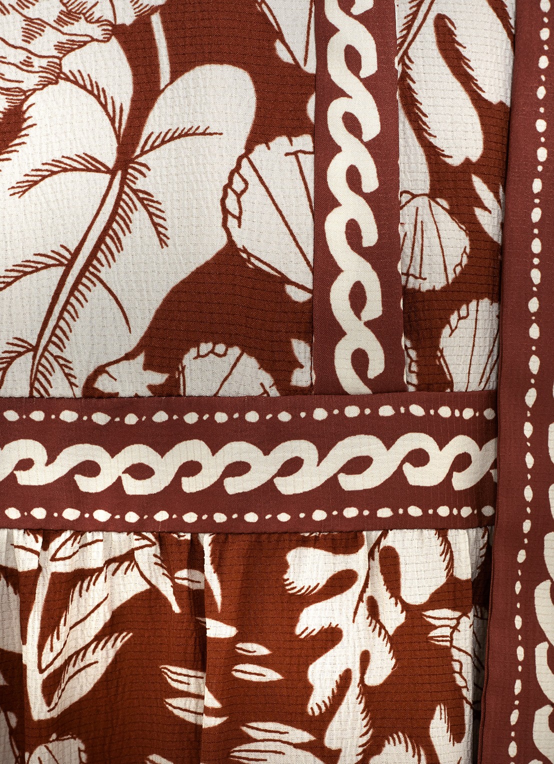 Phase Eight Midi jurk met strikceintuur en print - detail 7 donkerrood