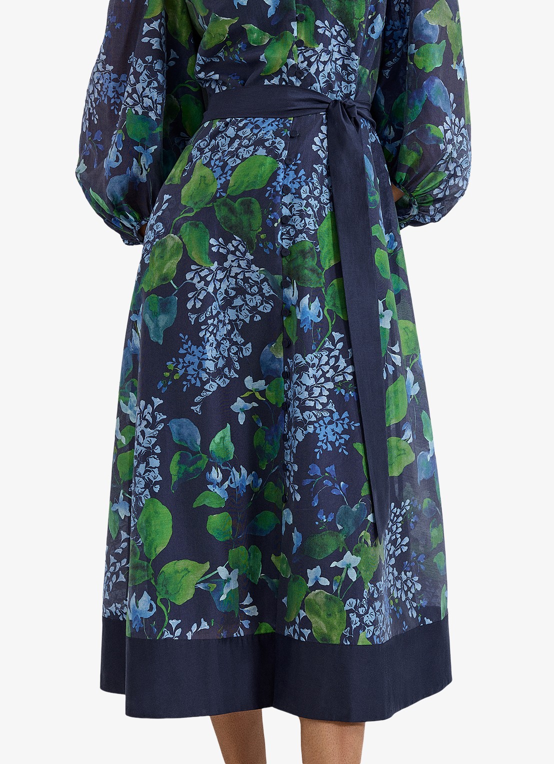 Phase Eight Midi jurk met strikceintuur - detail 4 donkerblauw