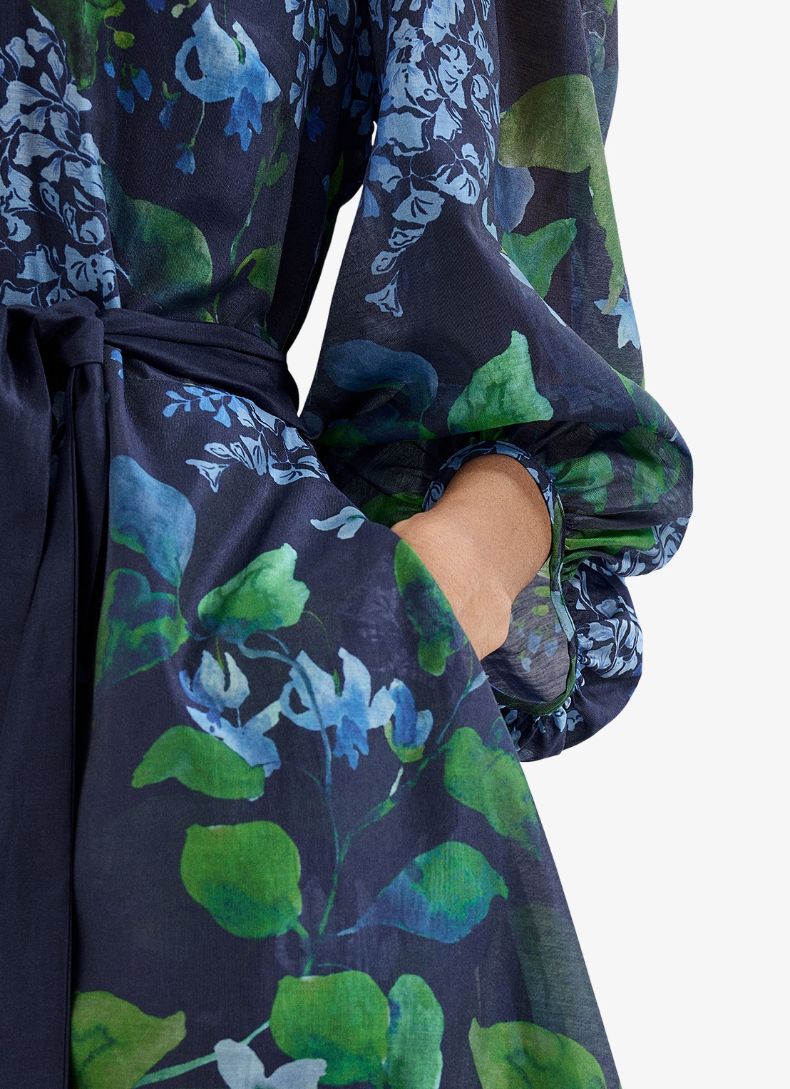 Phase Eight Midi jurk met strikceintuur - detail 5 donkerblauw