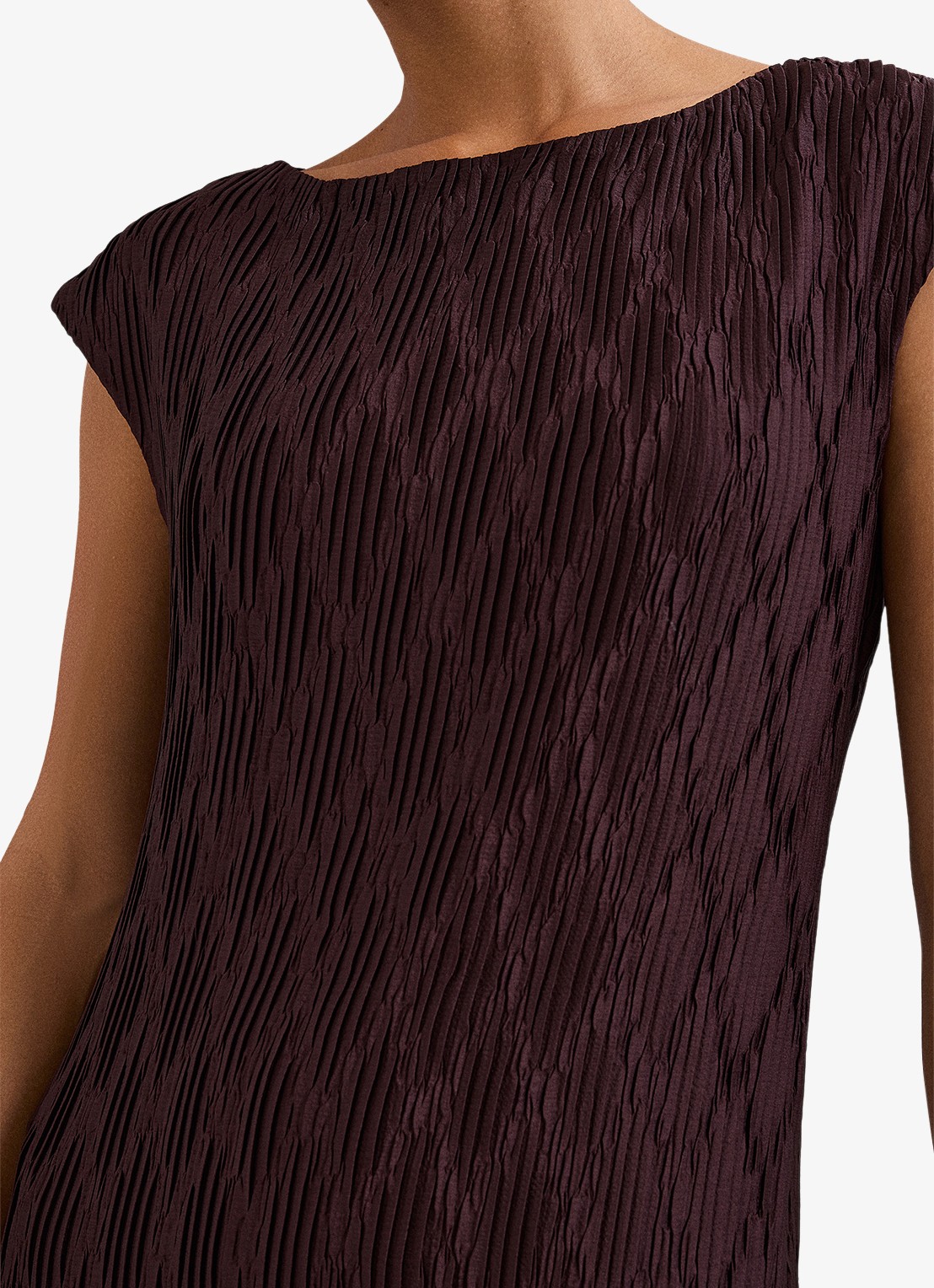Phase Eight Midi jurk met structuur - detail 5 donkerbruin