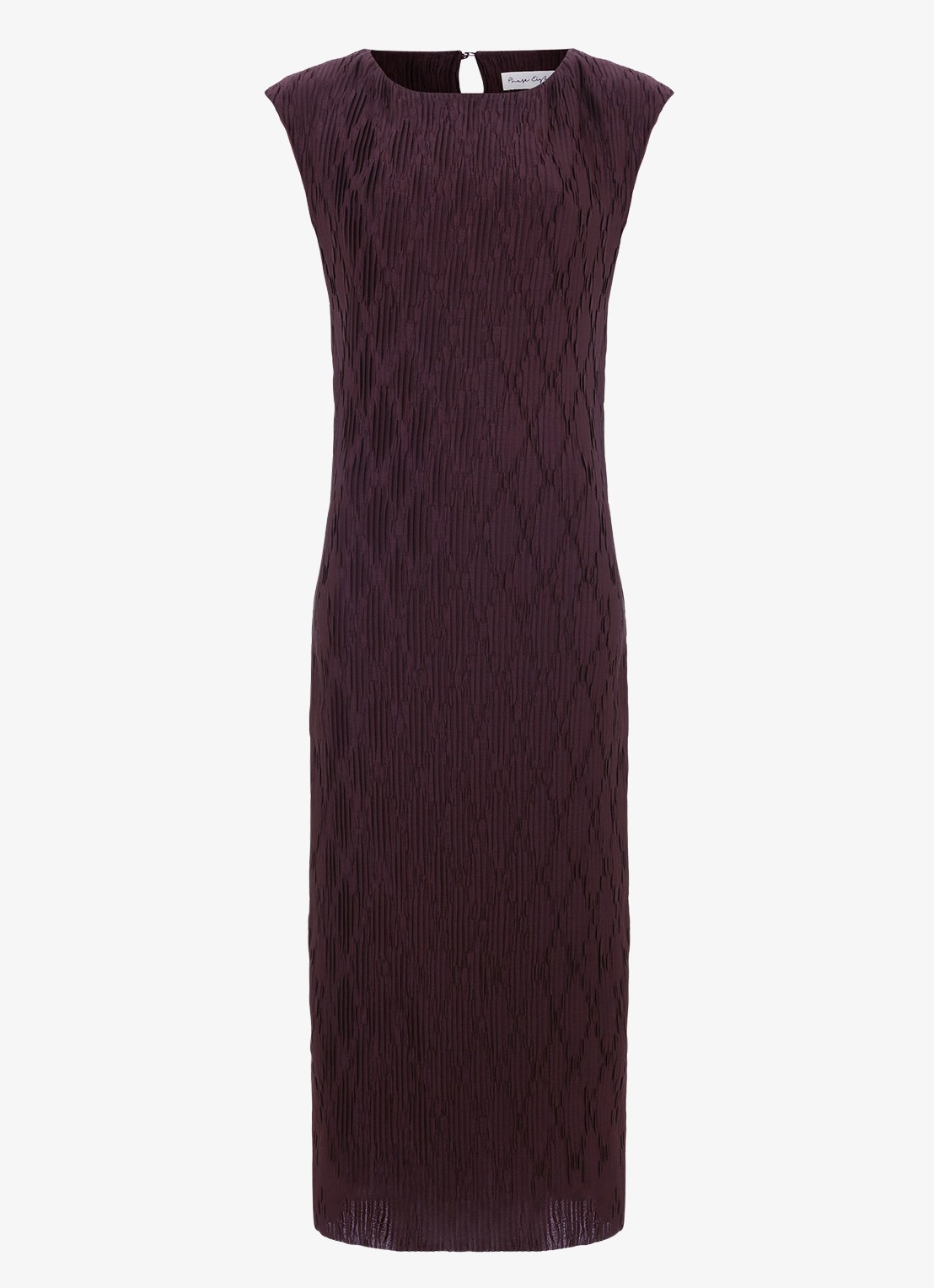 Phase Eight Midi jurk met structuur - voorkant 2 donkerbruin