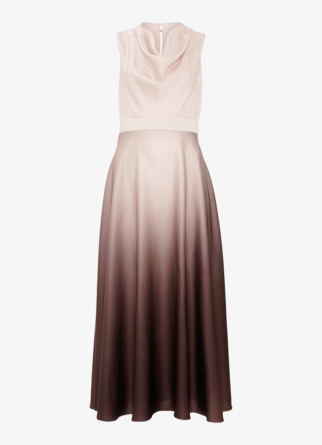 Phase Eight Midi jurk met watervalhals - voorkant 7 creme