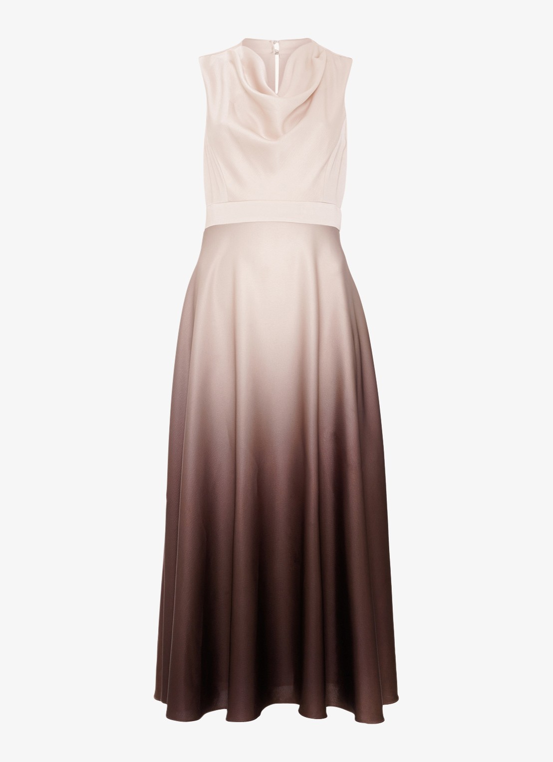 Phase Eight Midi jurk met watervalhals - voorkant creme