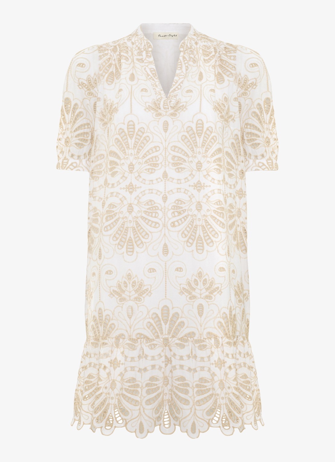 Phase Eight Mini jurk met borduring - voorkant 6 creme