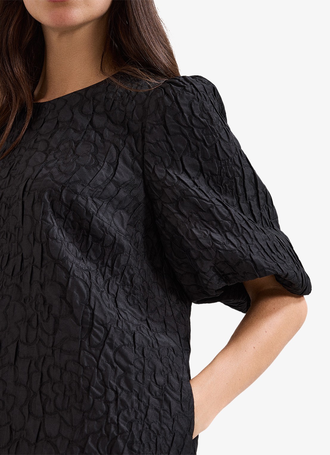 Phase Eight Mini tuniekjurk met pofmouwen - detail 4 zwart