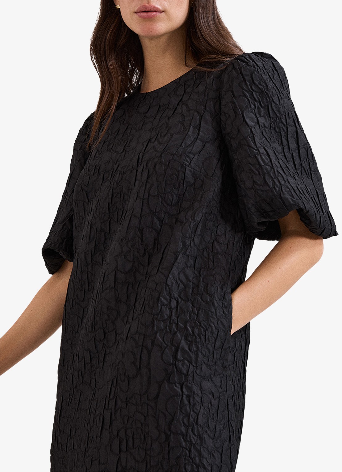 Phase Eight Mini tuniekjurk met pofmouwen - detail 6 zwart