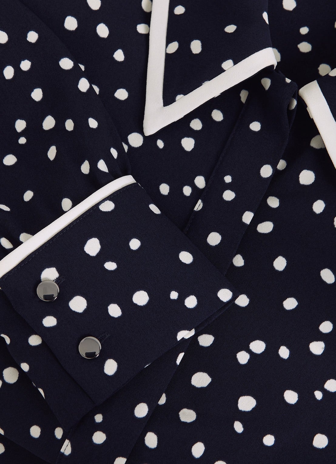 Phase Eight Mini tuniekjurk met stippenprint - detail 5 donkerblauw