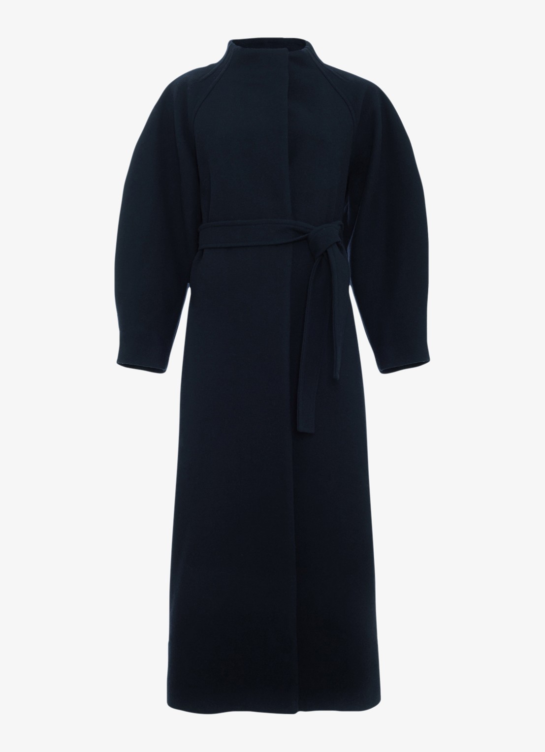 Phase Eight Mollie mantel in wolblend met opstaande kraag  - voorkant 6 blauw
