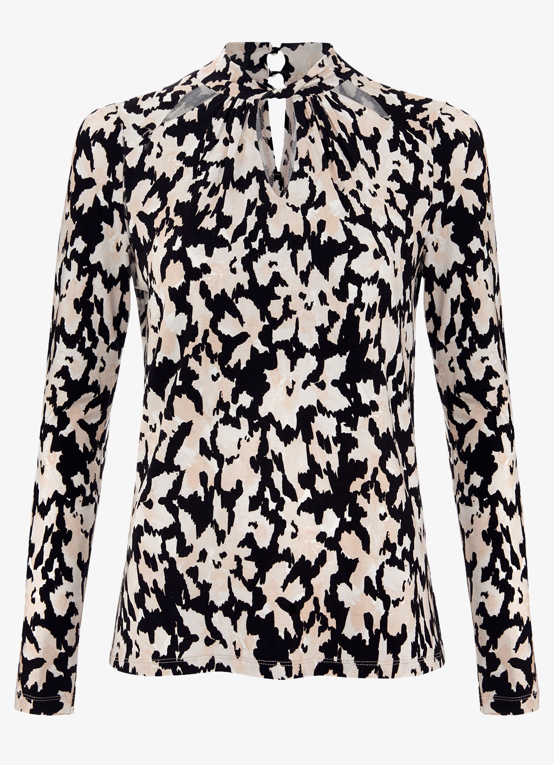 Phase Eight Mollie top met grafische print - voorkant 6 zwart