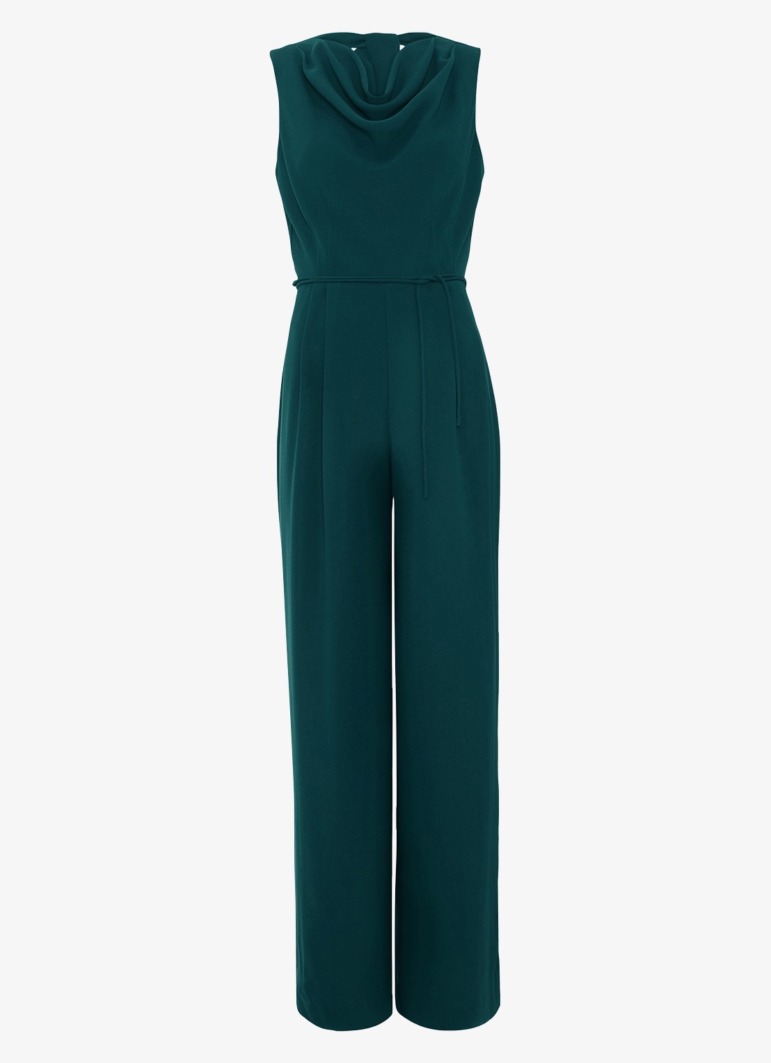 Phase Eight Monique loose fit jumpsuit met waterval hals - voorkant zeegroen