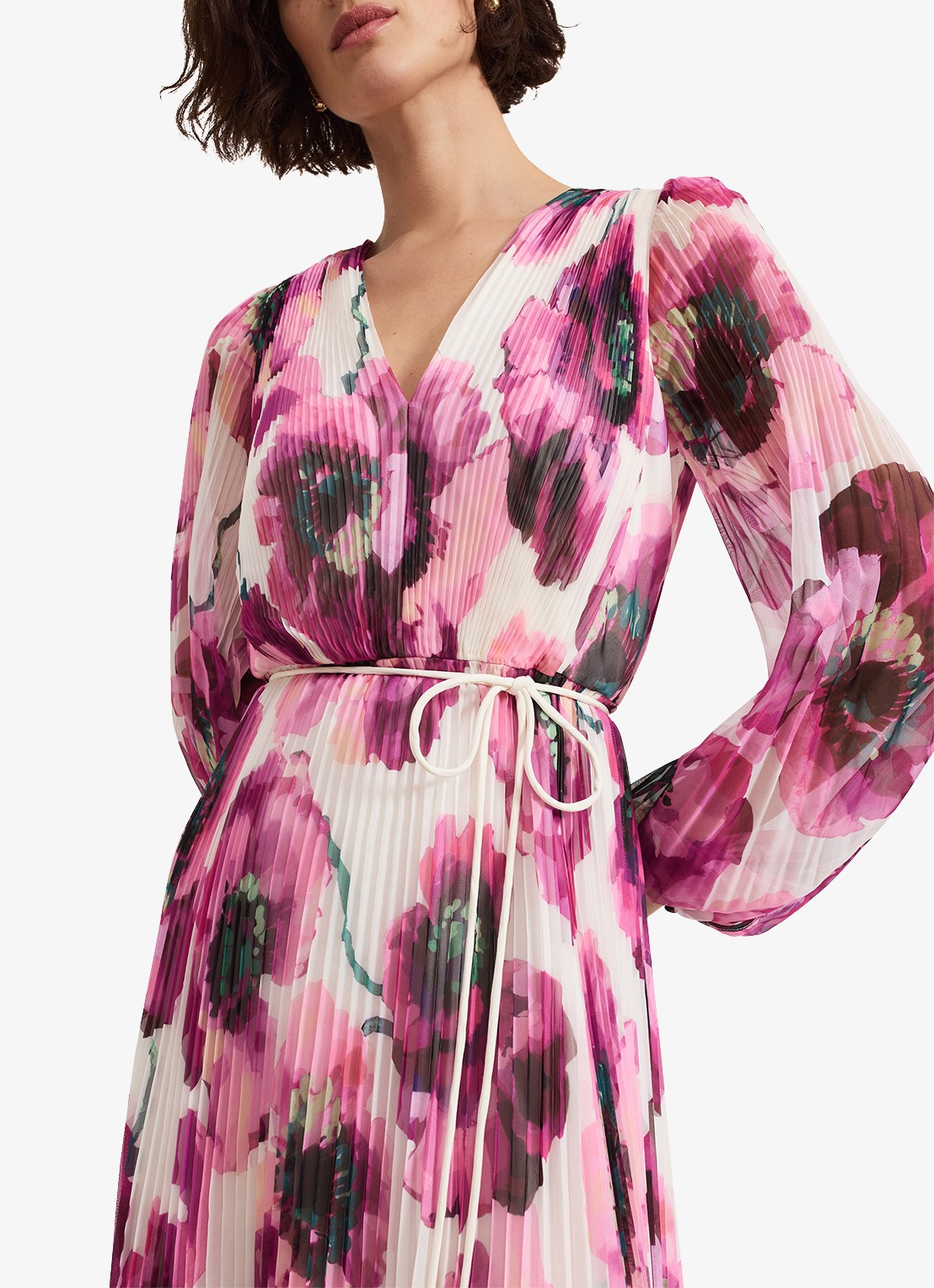 Phase Eight Natalia maxi jurk met bloemenprint - detail 3 roze