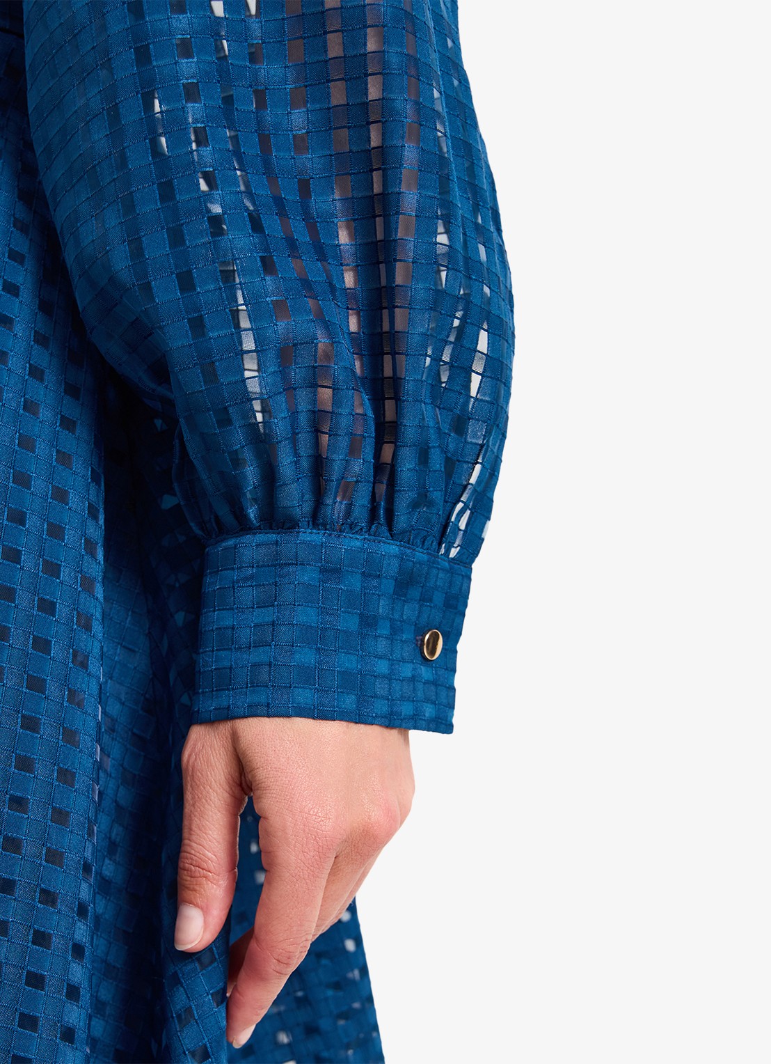 Phase Eight Natalie midi jurk met ruitdessin - detail 5 blauw