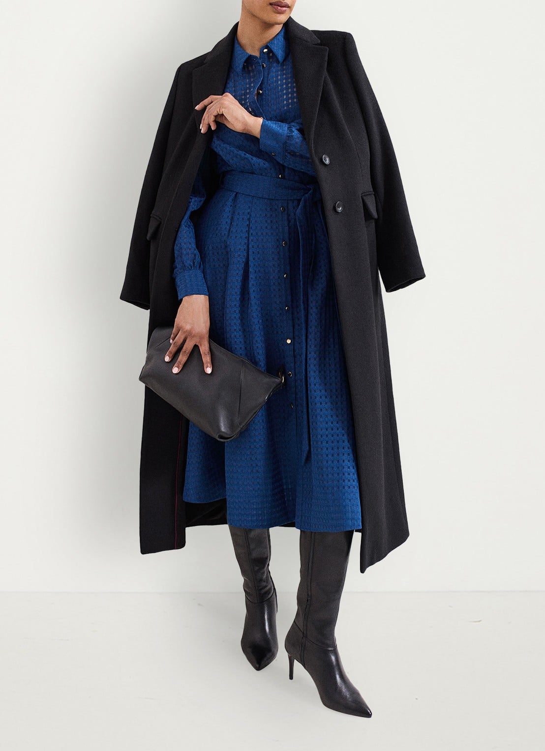Phase Eight Natalie midi jurk met ruitdessin - detail 6 blauw