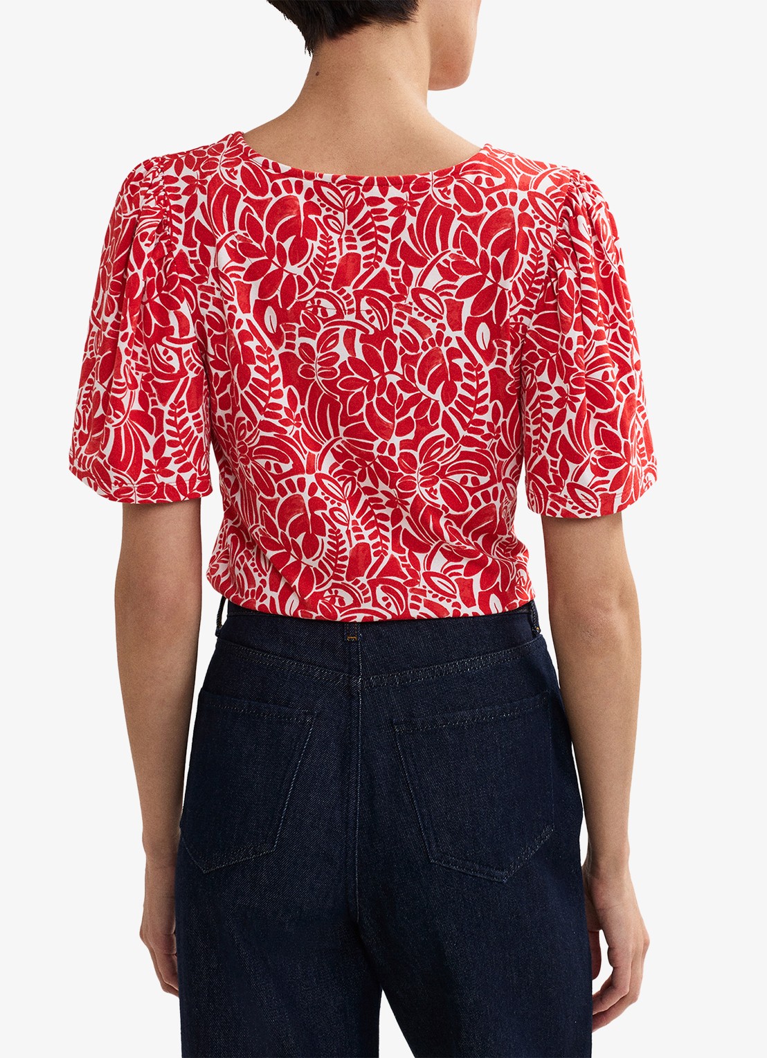Phase Eight Nayana top met bloemenprint - achterkant 6 rood