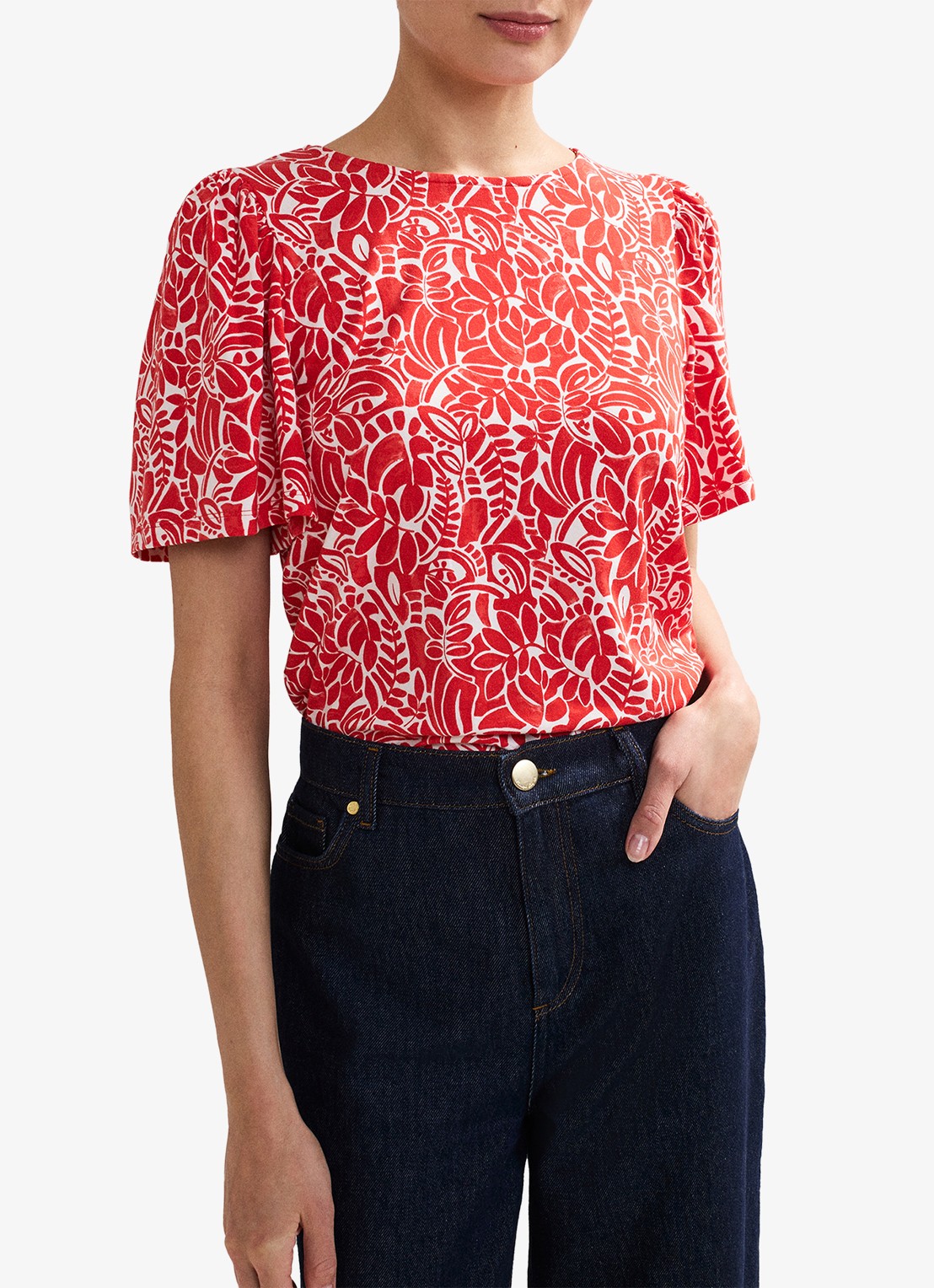 Phase Eight Nayana top met bloemenprint - detail rood