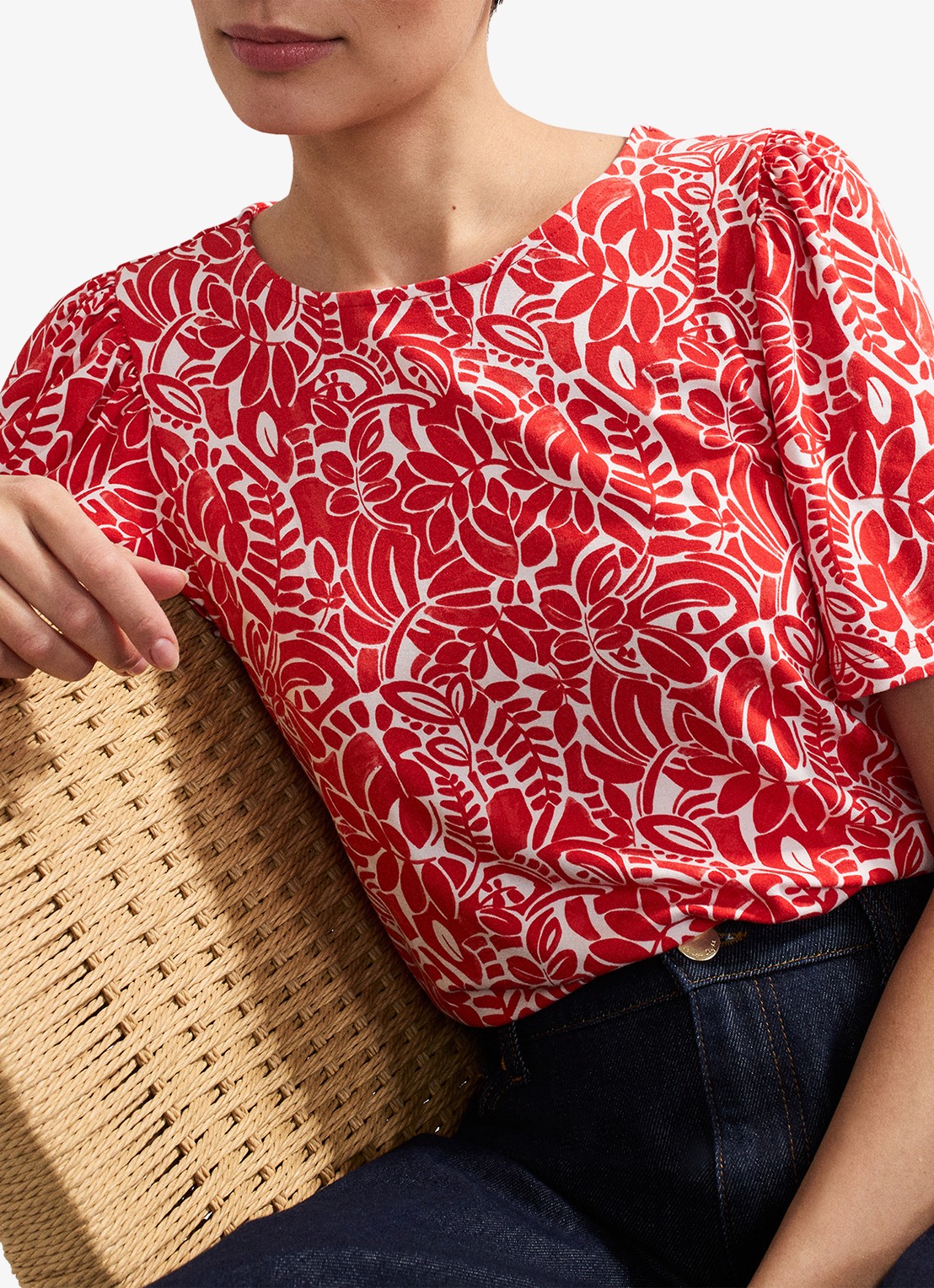 Phase Eight Nayana top met bloemenprint - detail 3 rood