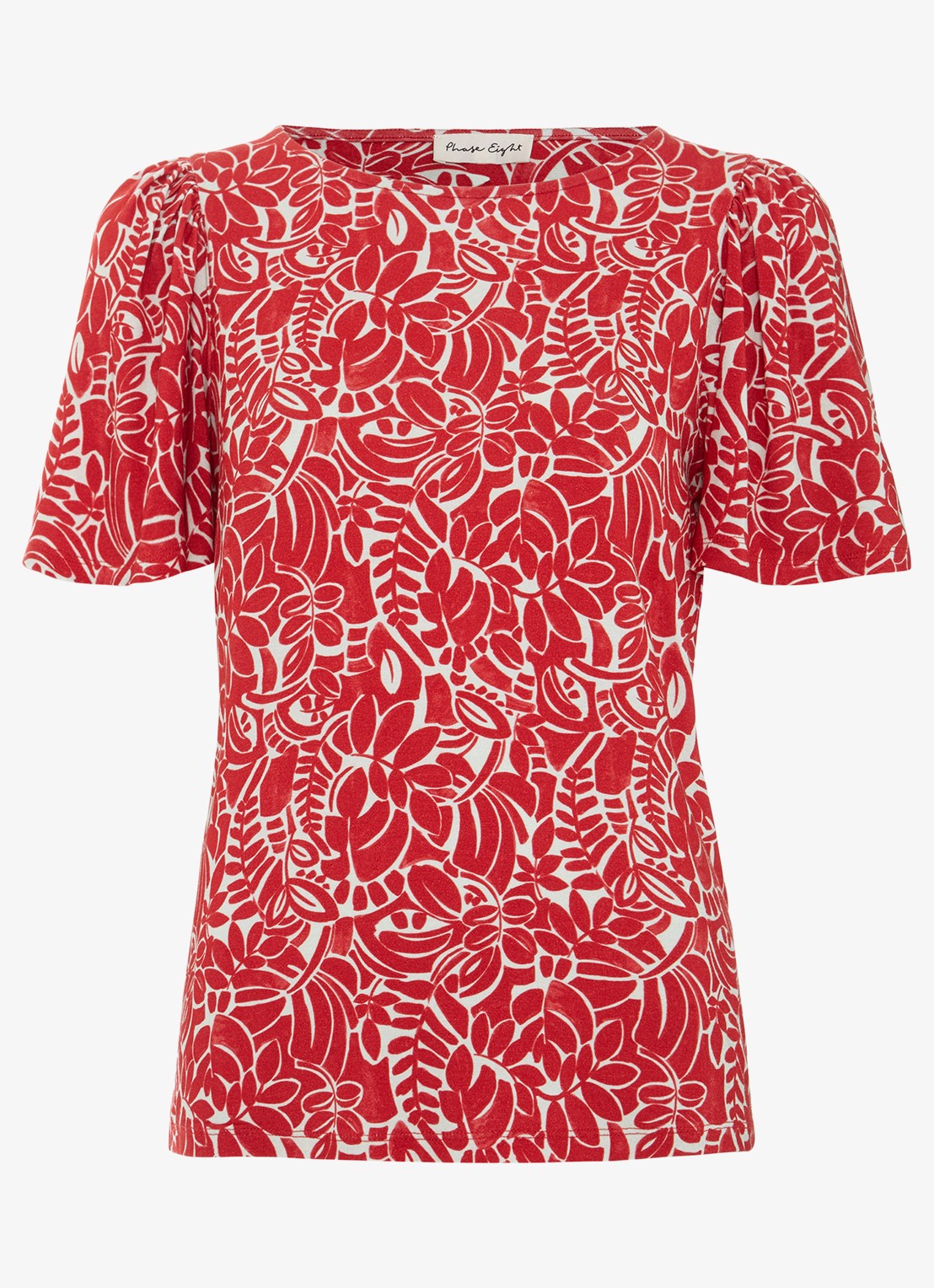 Phase Eight Nayana top met bloemenprint - voorkant 7 rood