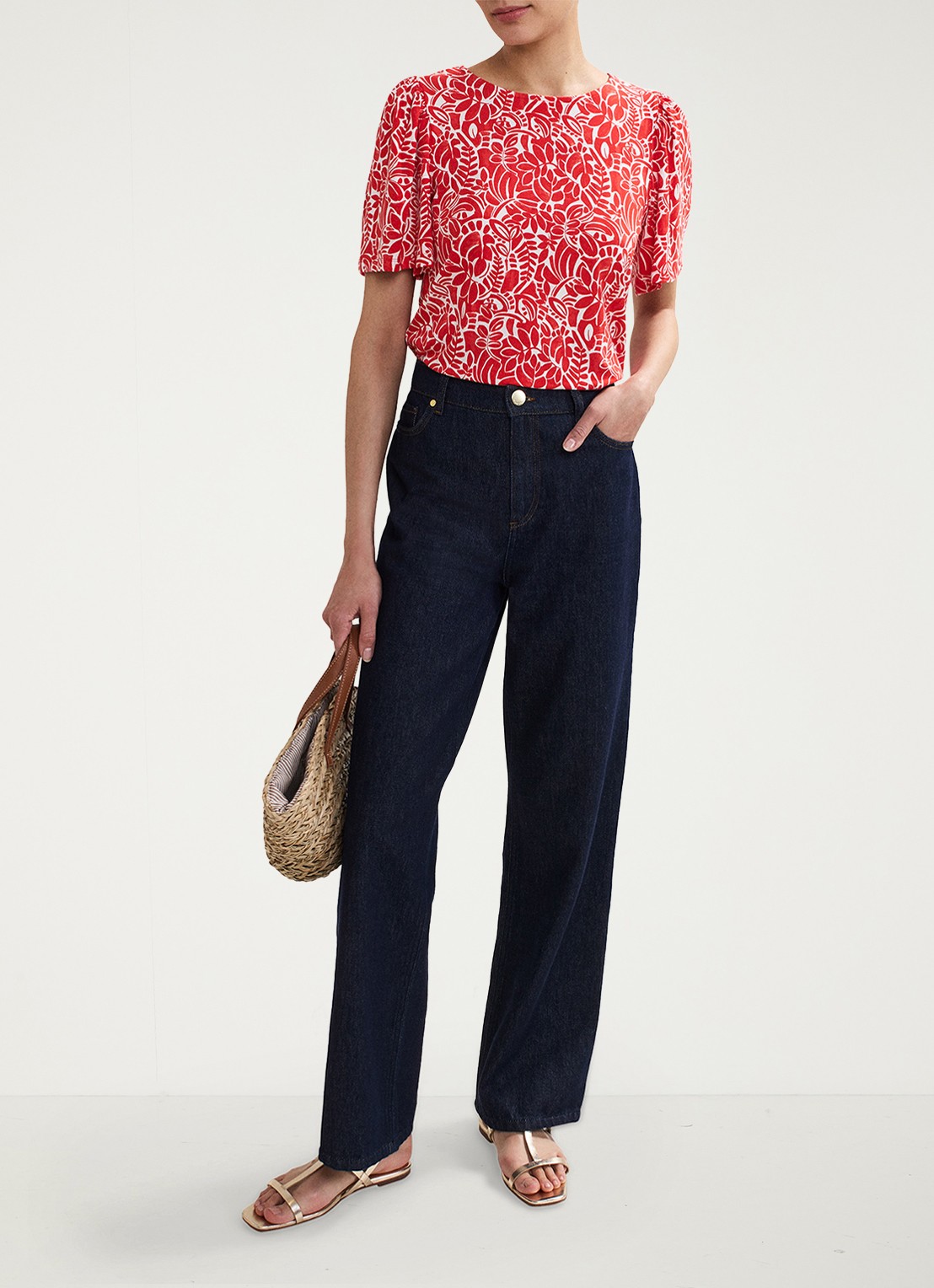 Phase Eight Nayana top met bloemenprint - voorkant 8 rood