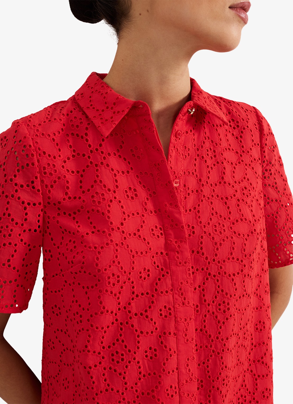 Phase Eight Nicky Shirt Dress - detail 4 rood