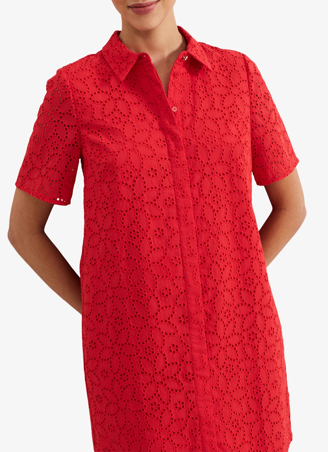 Phase Eight Nicky Shirt Dress - detail 5 rood