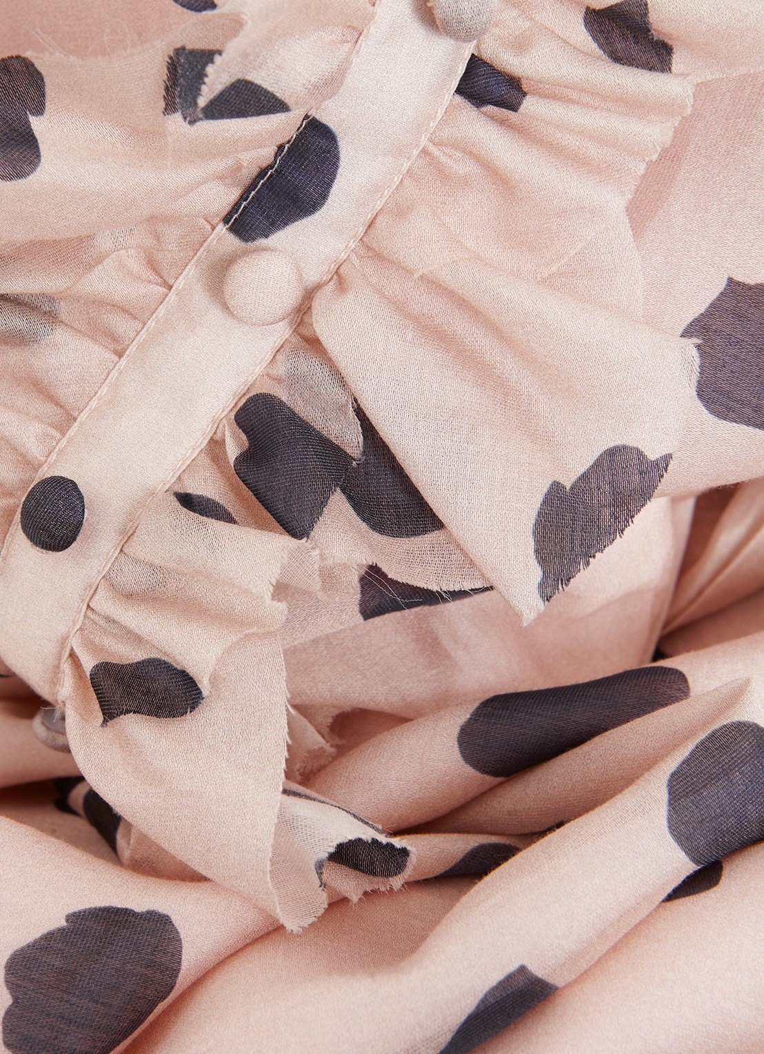Phase Eight Nicola midi jurk  met stippenprint en strikceintuur - detail 5 lichtroze