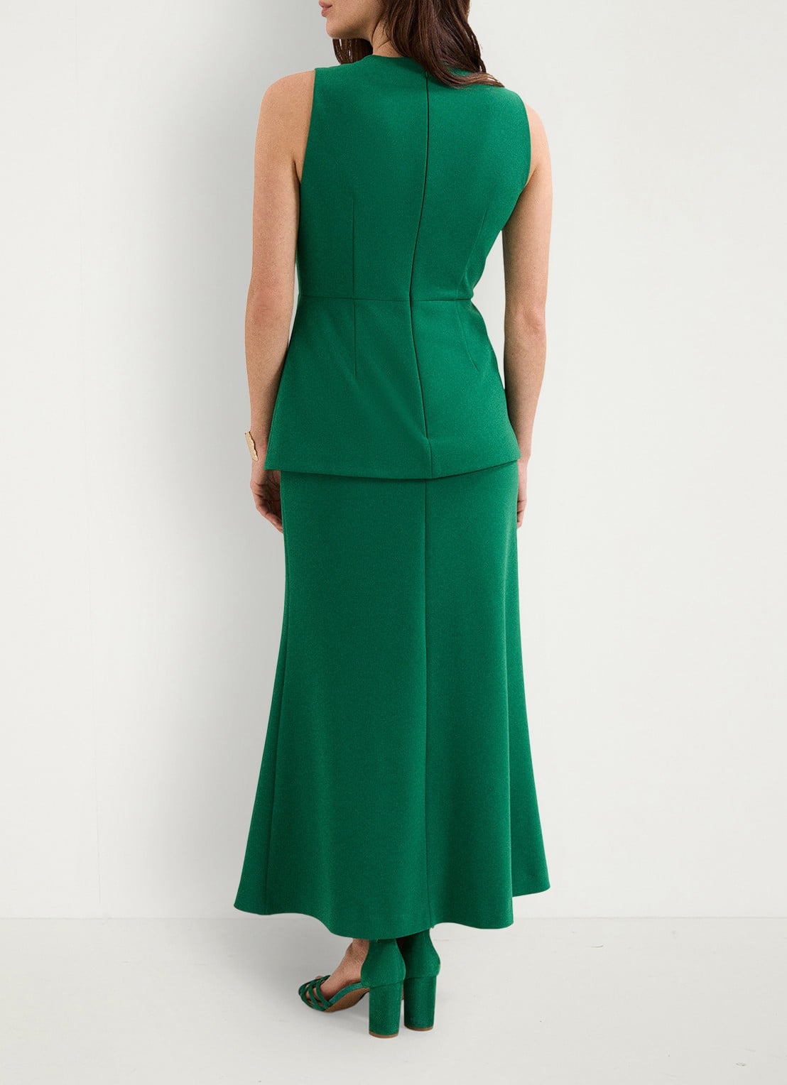 Phase Eight Nisha midi jurk met geknoopt detail - achterkant zeegroen