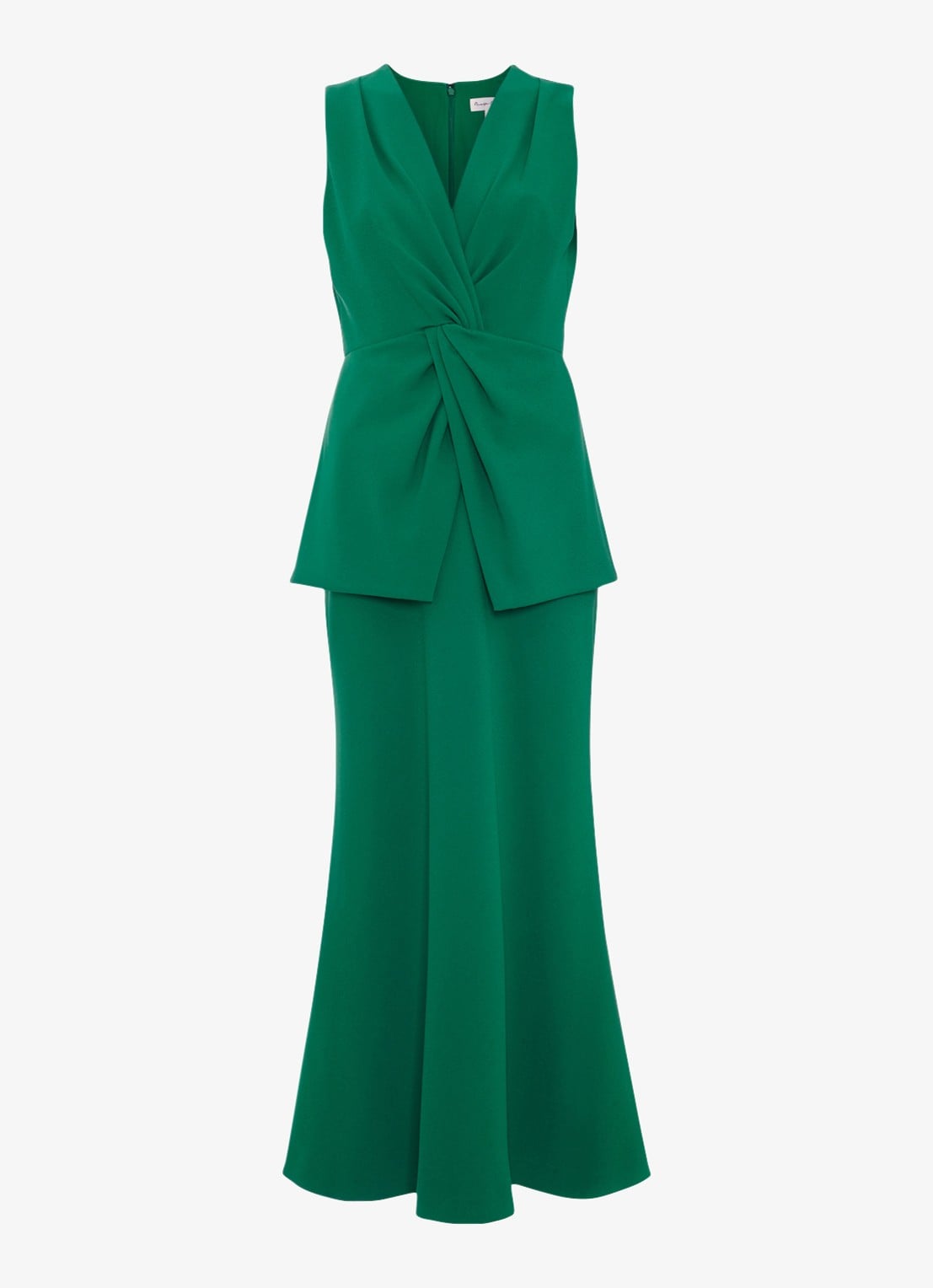 Phase Eight Nisha midi jurk met geknoopt detail - voorkant 2 zeegroen