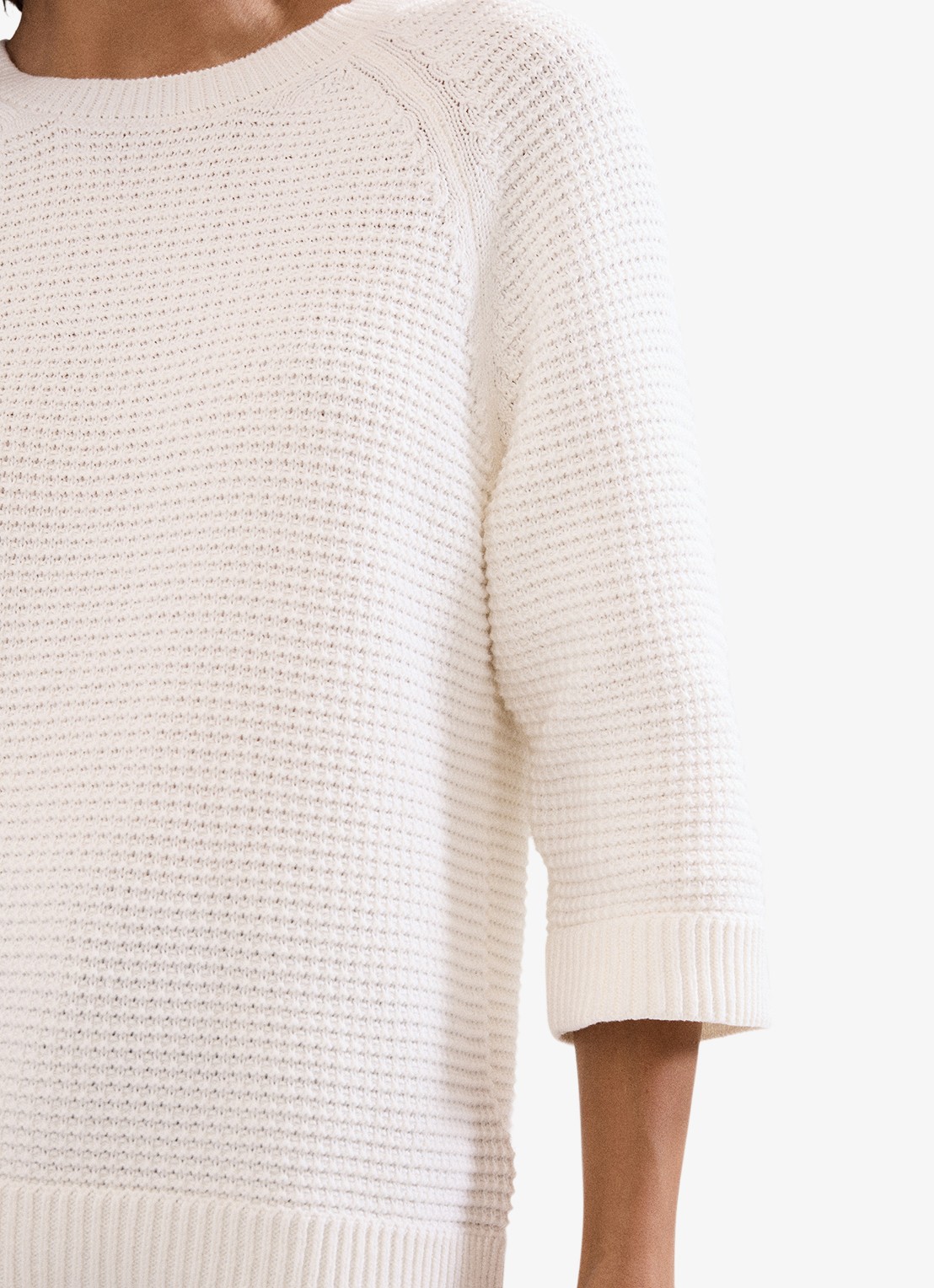 Phase Eight Odette grofgebreide trui met structuur - detail 5 ivoor